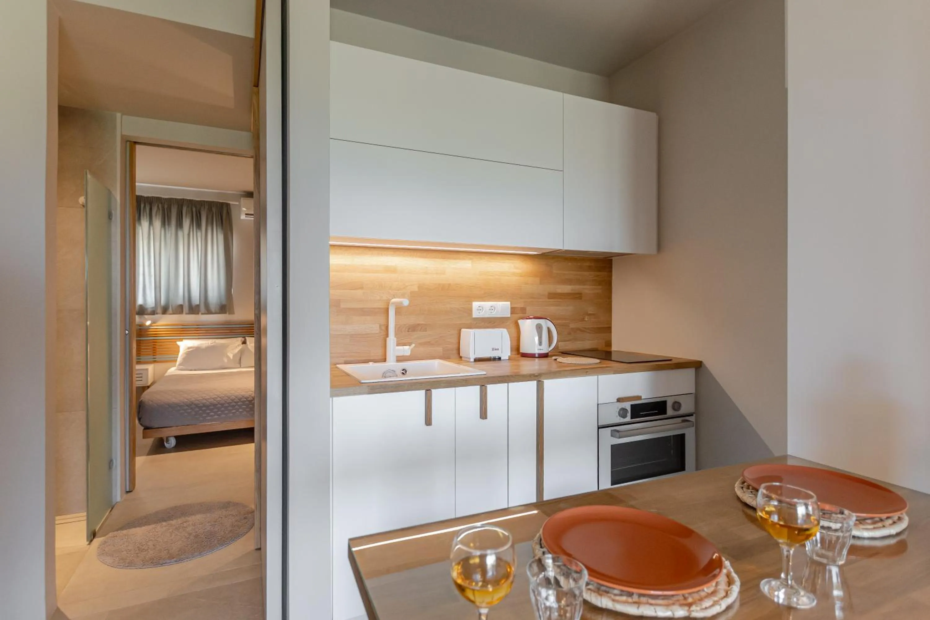 Kitchen or kitchenette in Ydreos Studios & Apartments