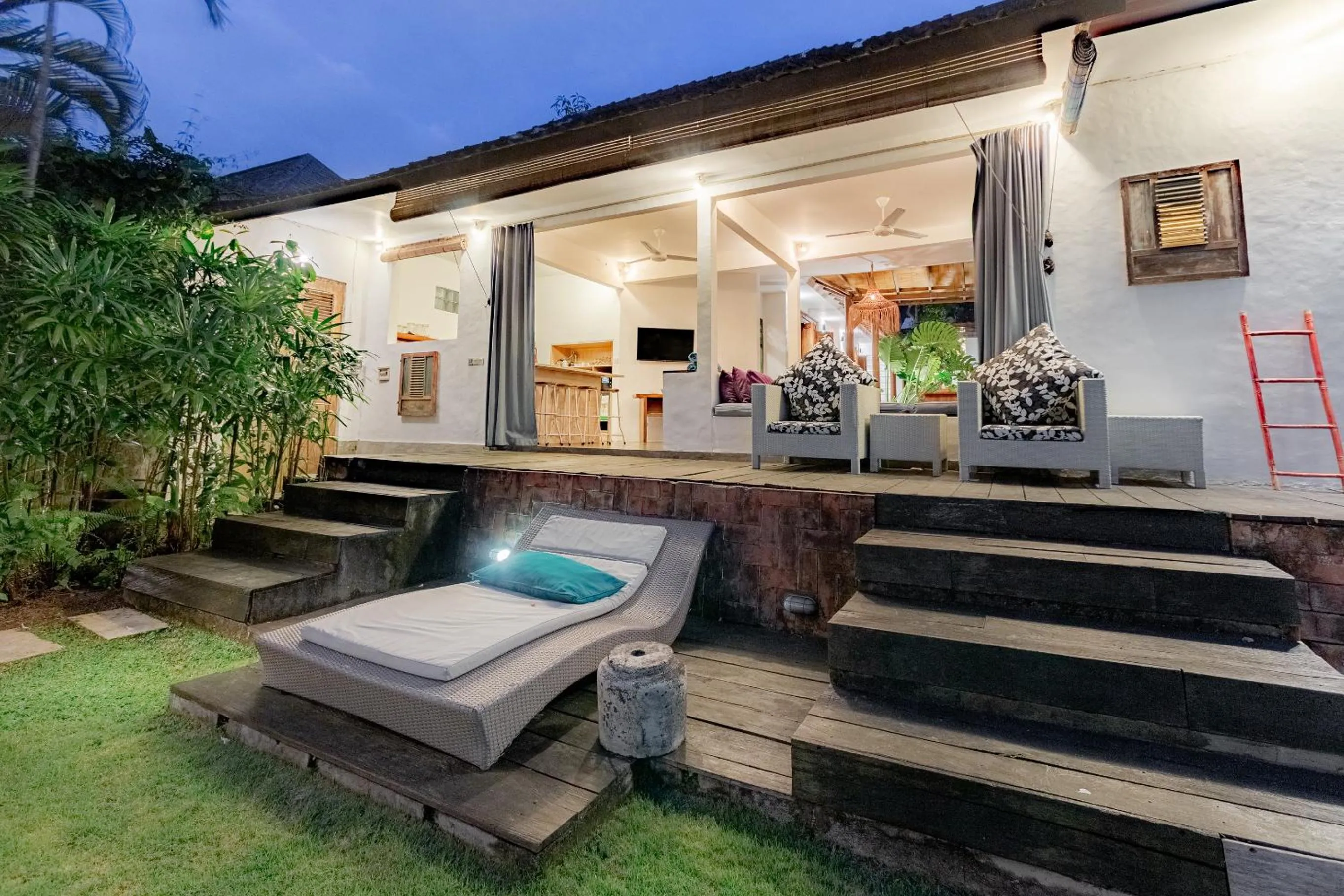 sunbed in Villa Bumi - Playful & Quirky 3BR Villa Near Seminyak, a Unique Getaway