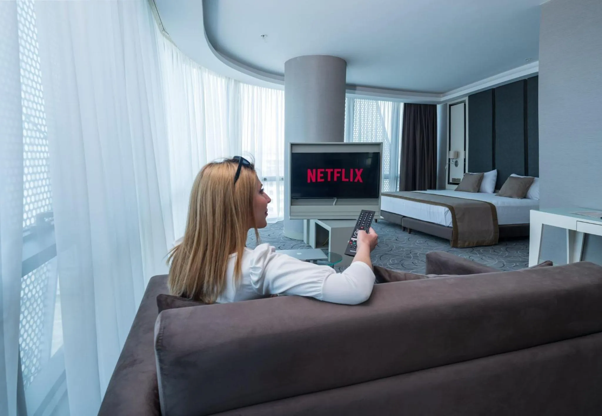 People in The Conforium Hotel Van