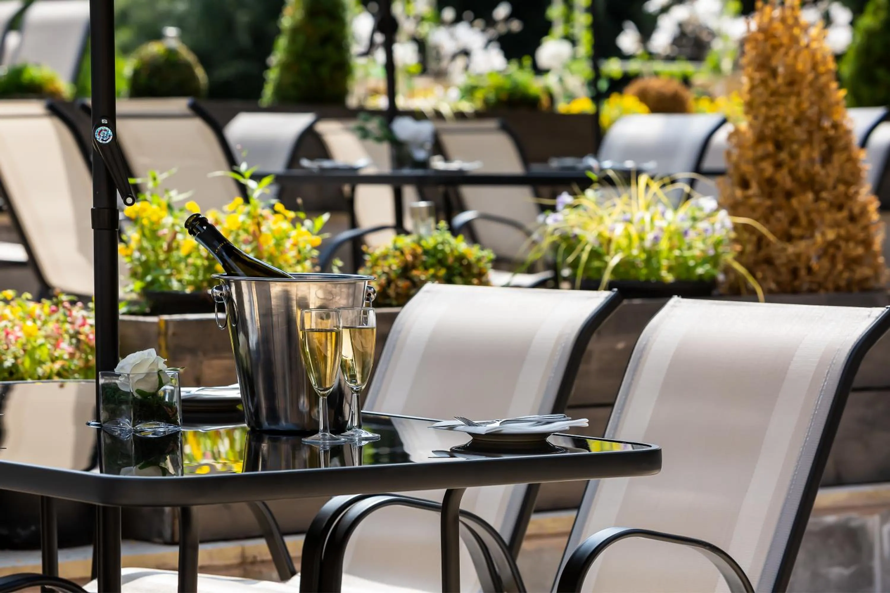 Patio in RainHill Hall Hotel