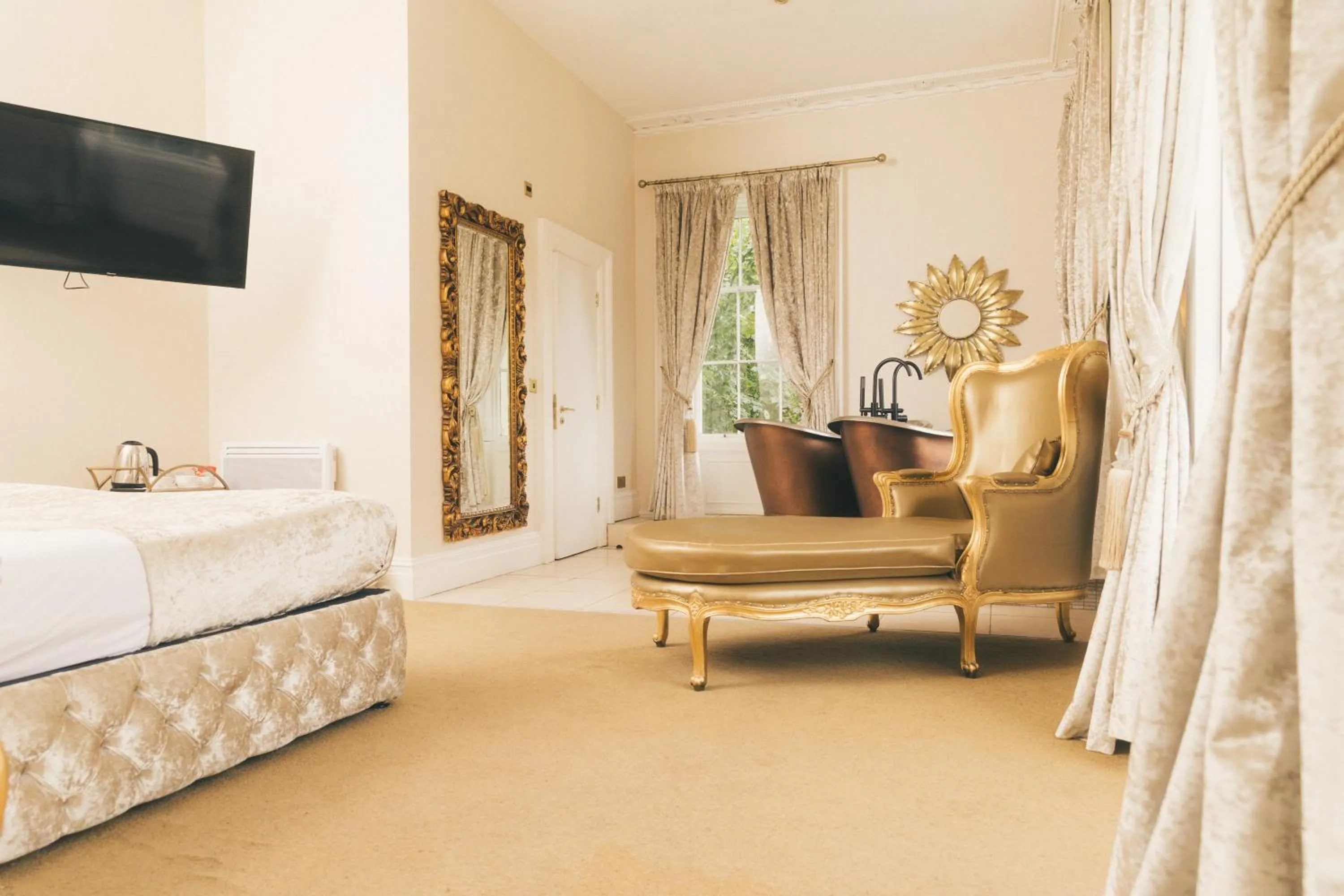 Bedroom, Bed in RainHill Hall Hotel