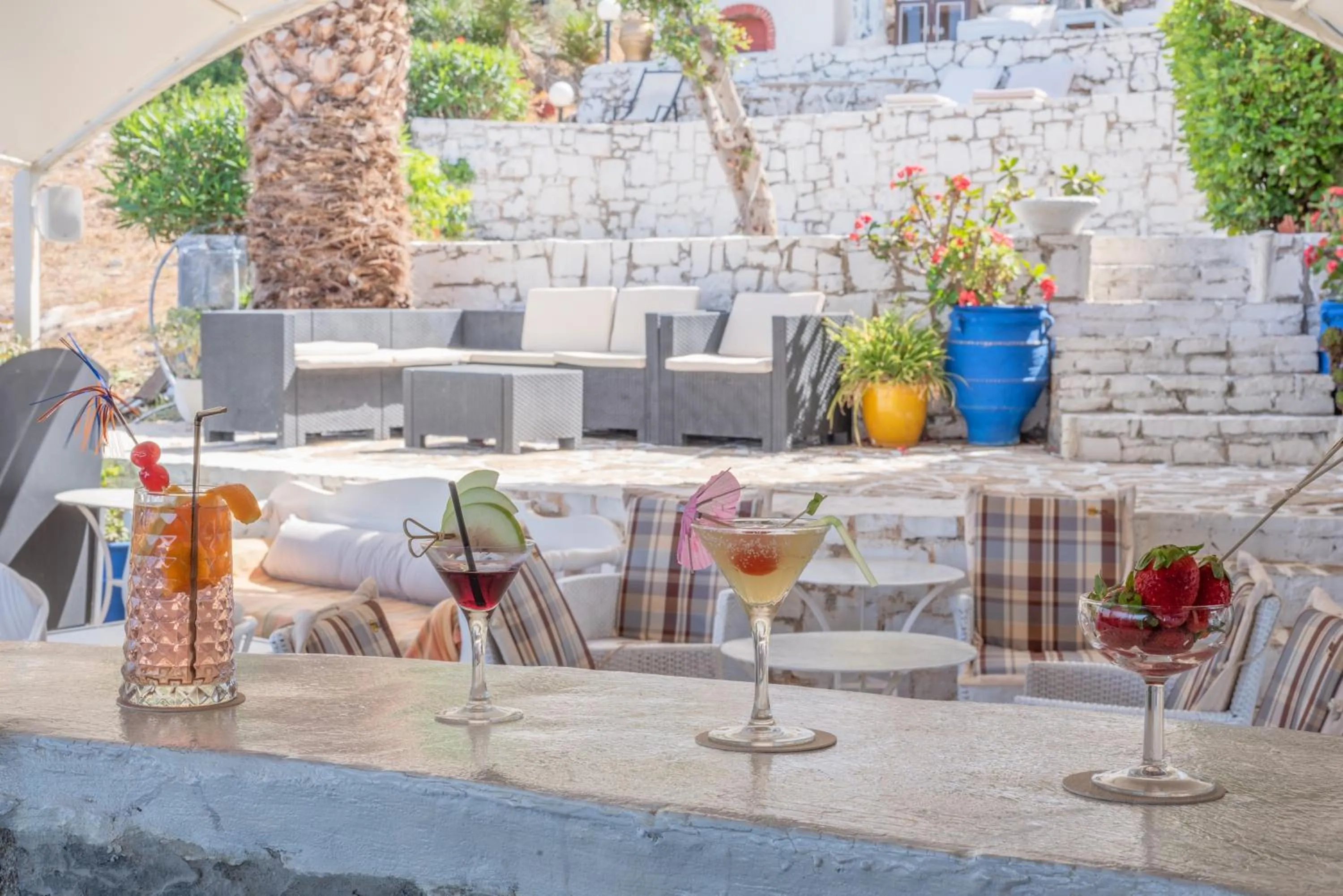 Patio in Private Studio Korifi sea view