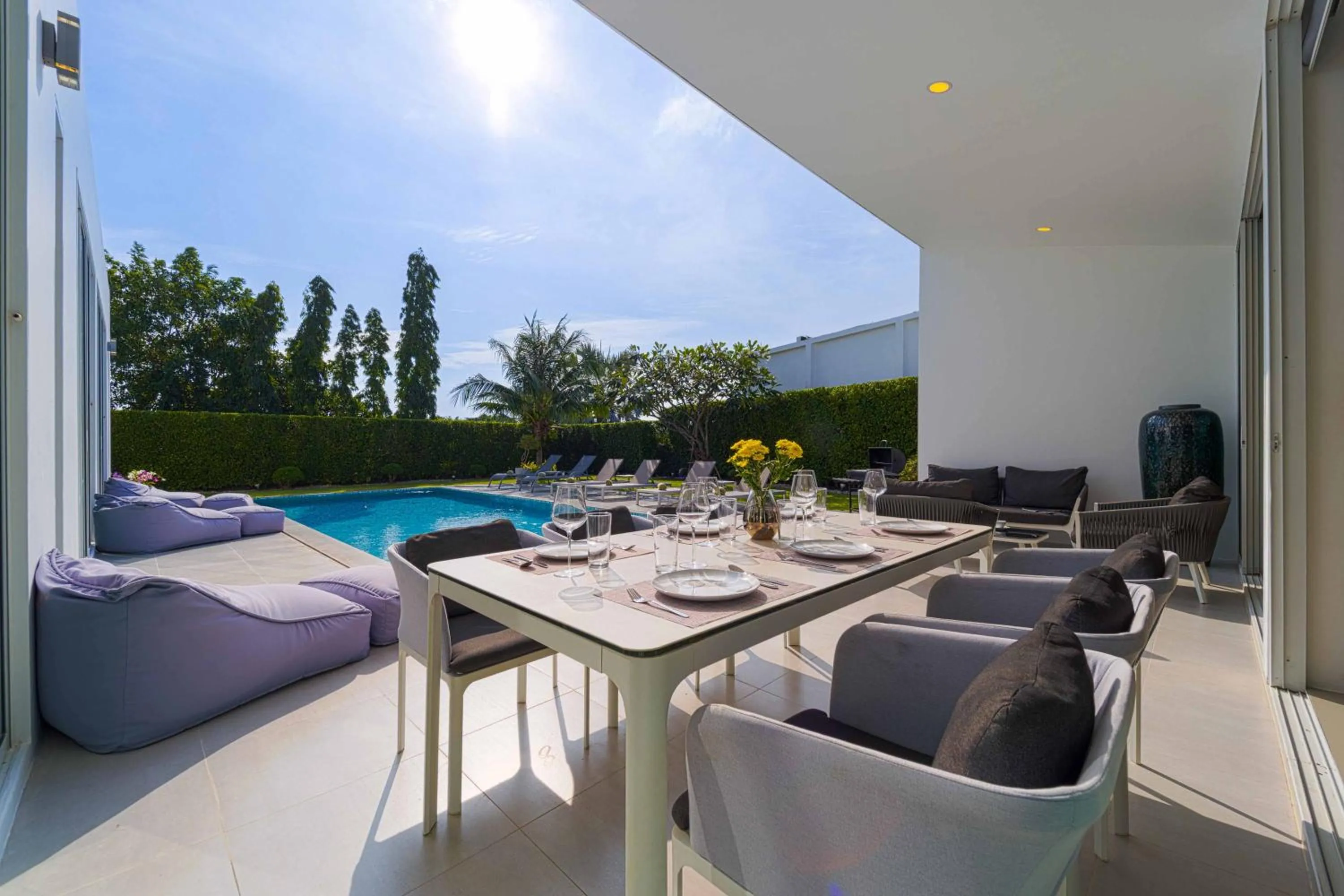 Patio in Harmony Villa 5 Bedroom Modern Pool Villa - KH-A7