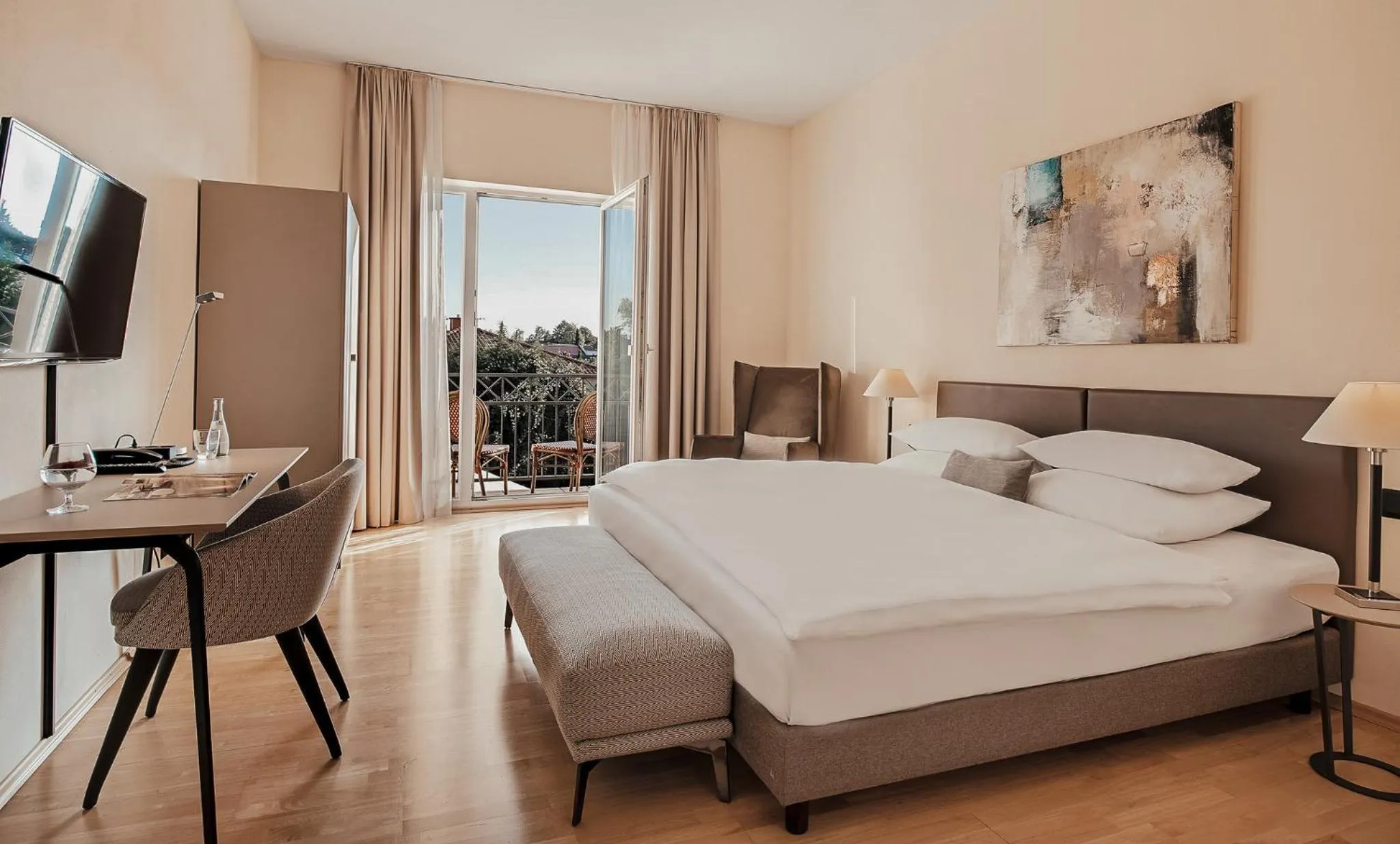 Bed in Hotel Villa Medici