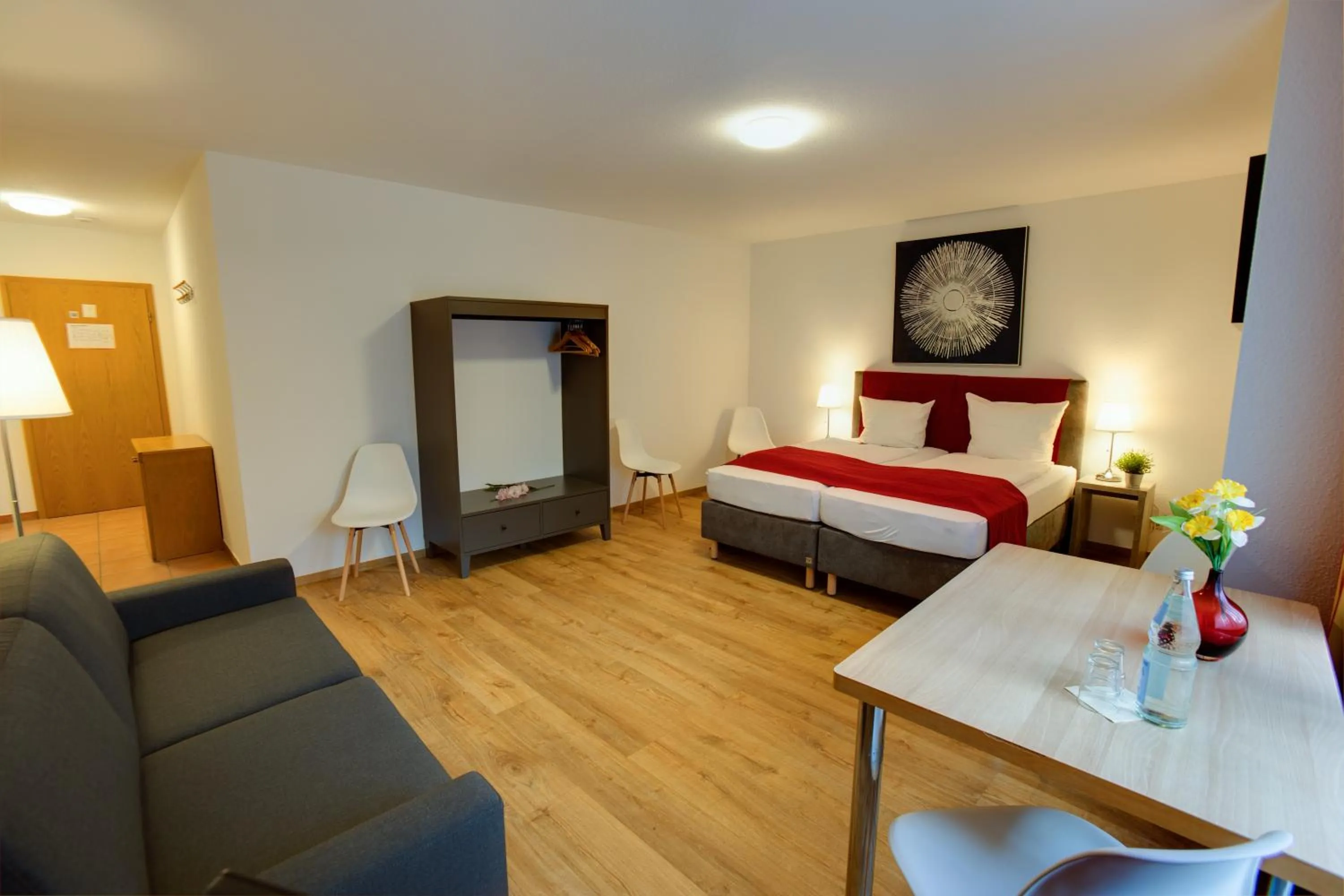 Bed in Hotel Leo Mühlhausen