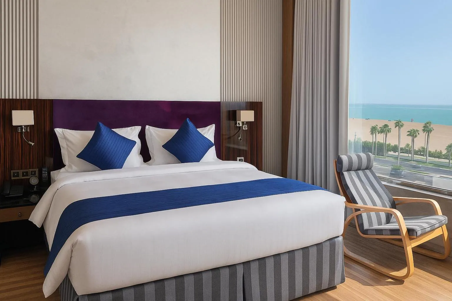 Bed in Elite Served Apartments Al Cornich