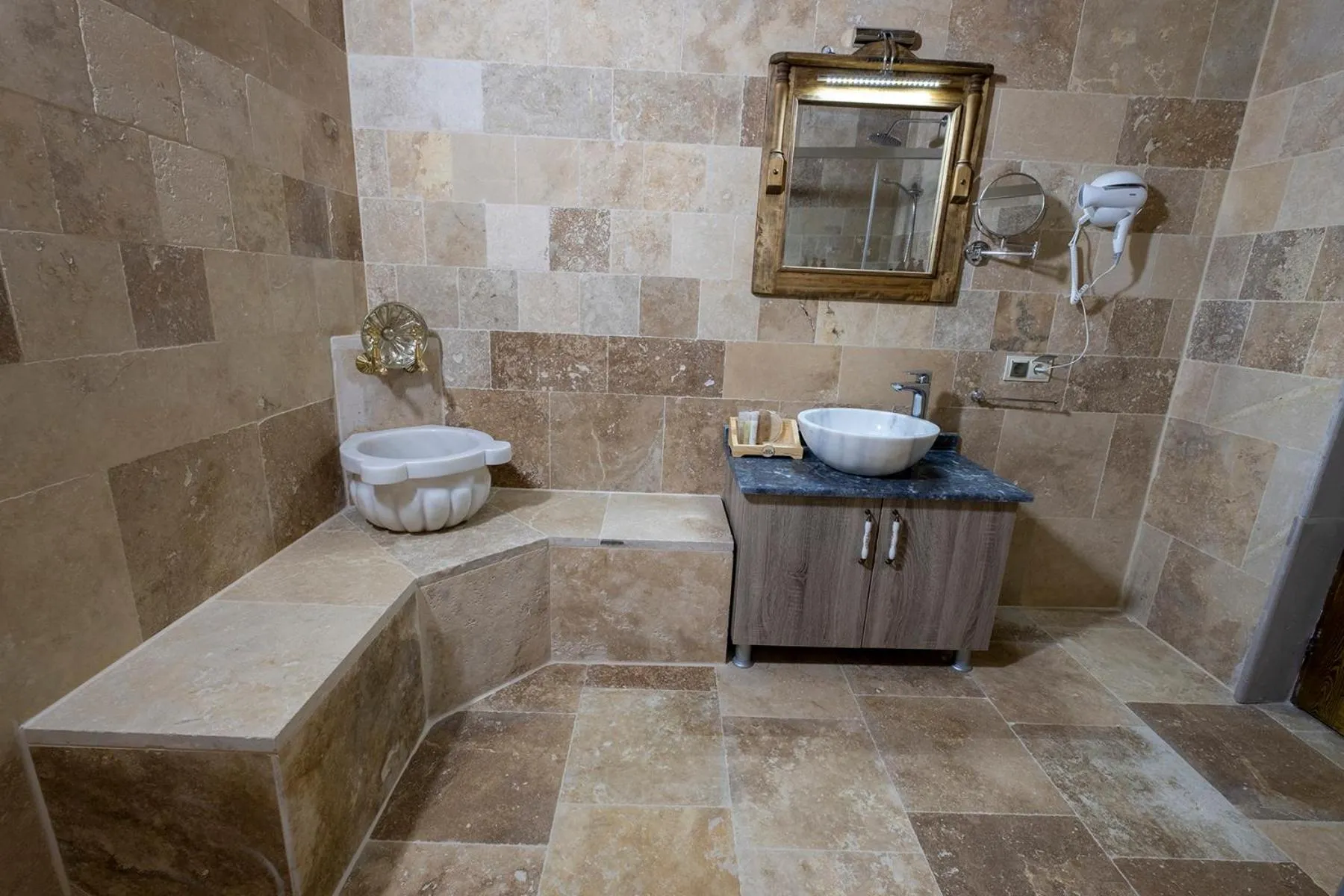 Bathroom in Underground Cave Suites Hotel