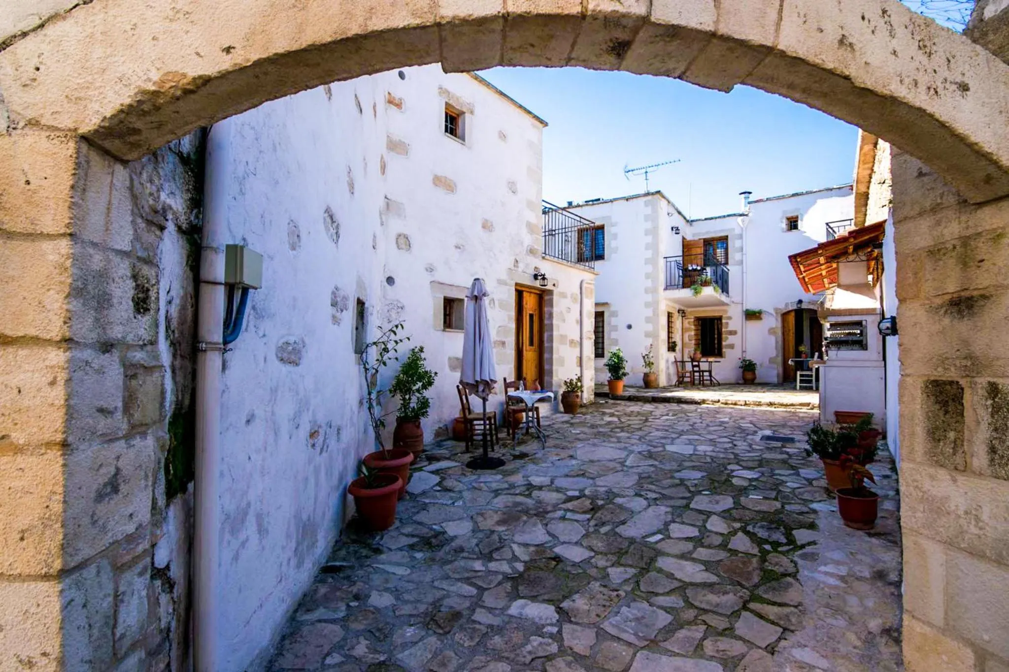 Facade/entrance in Vafes Traditional Stone Houses