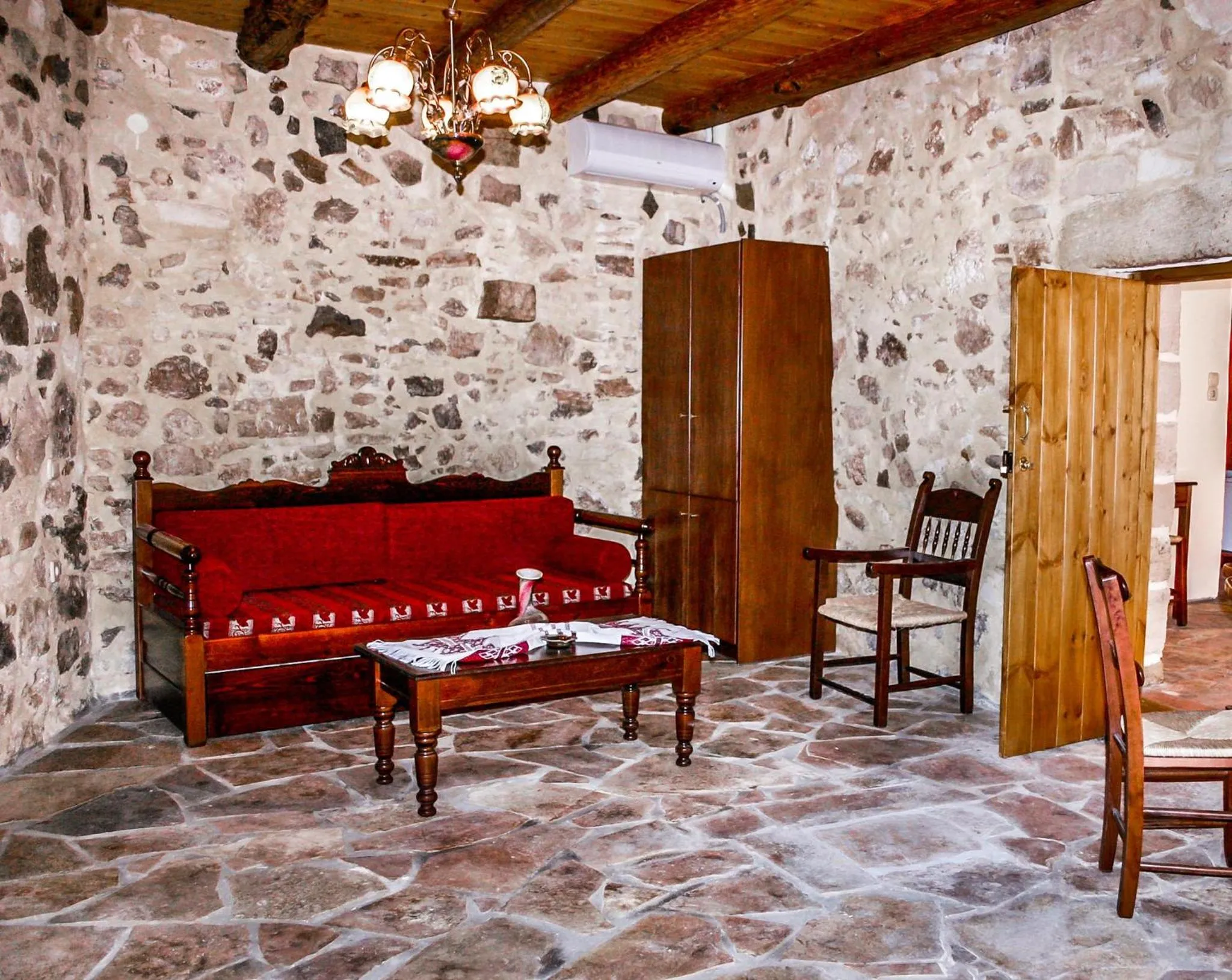 Seating area in Vafes Traditional Stone Houses