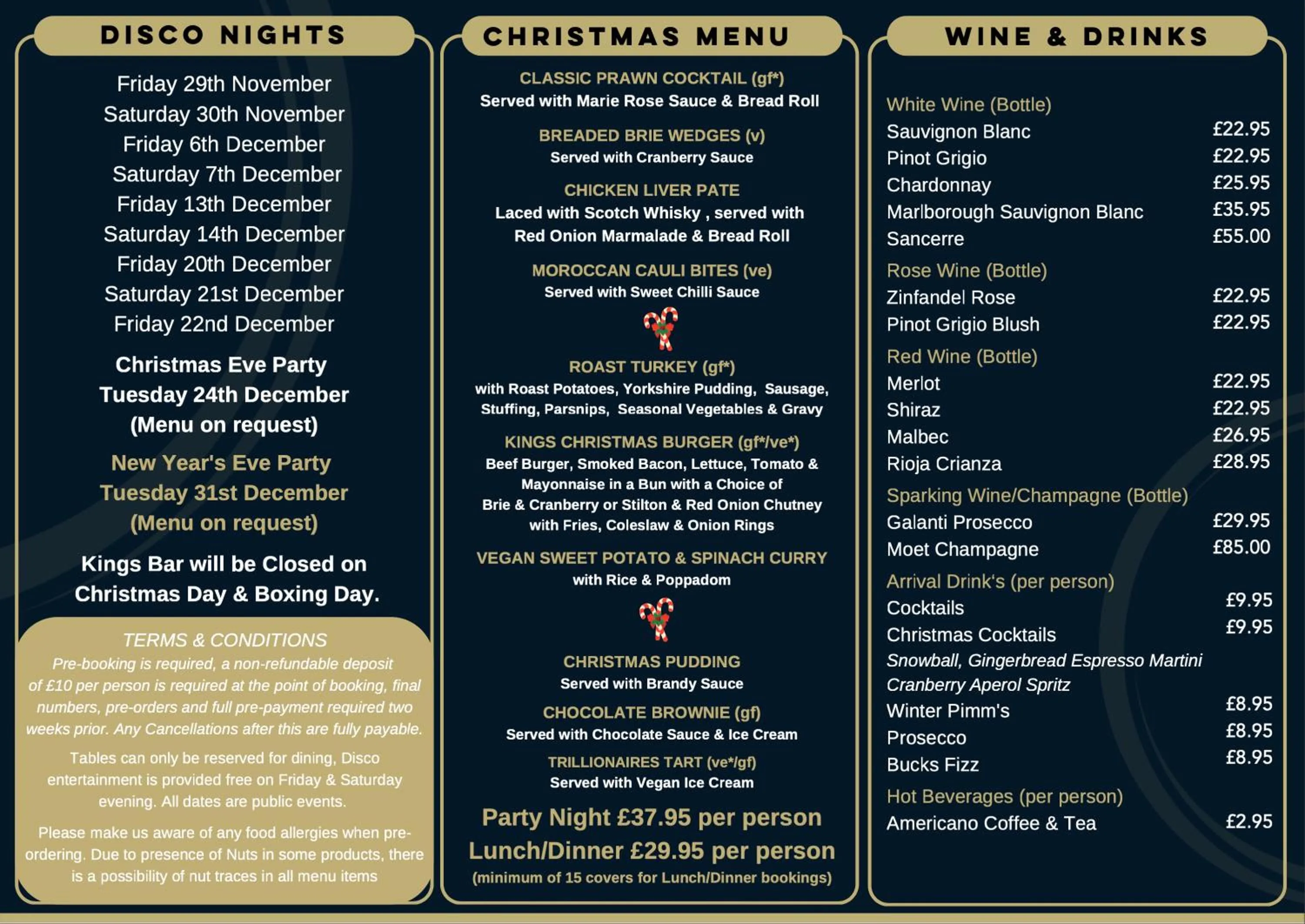 Restaurant/places to eat in Kings Hotel