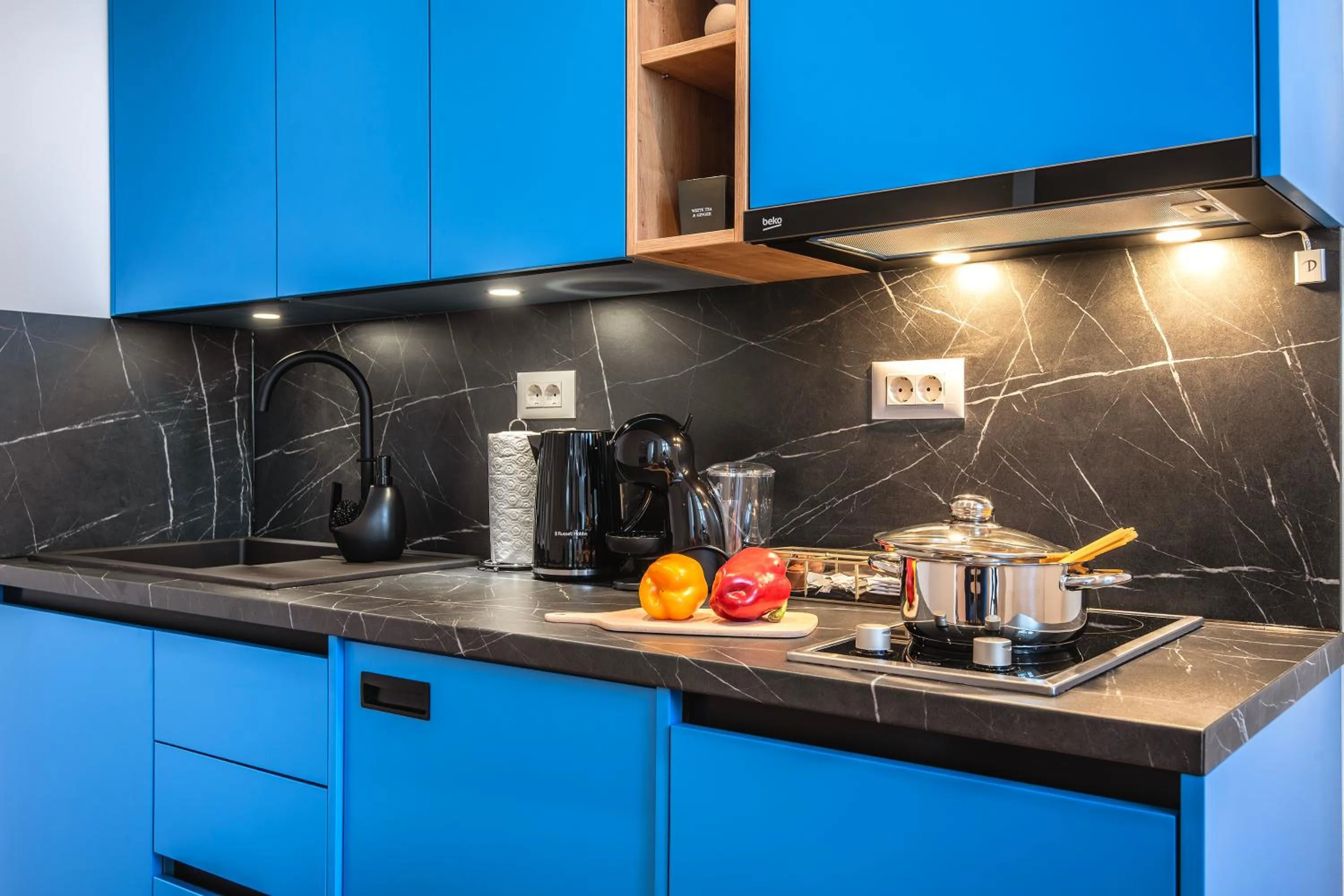 kitchen in D&A Central Luxury Apartments with FREE Parking