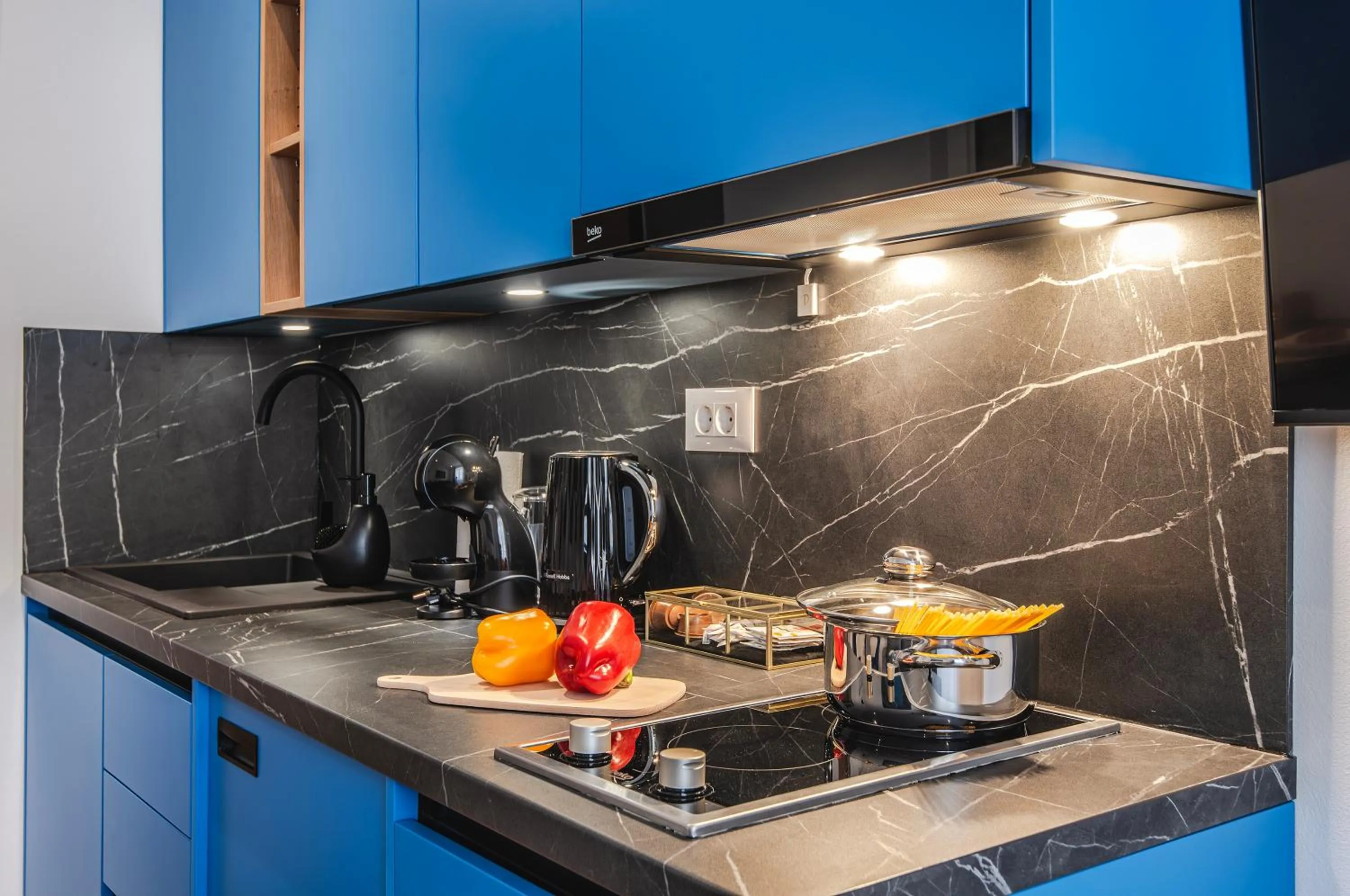 kitchen in D&A Central Luxury Apartments with FREE Parking