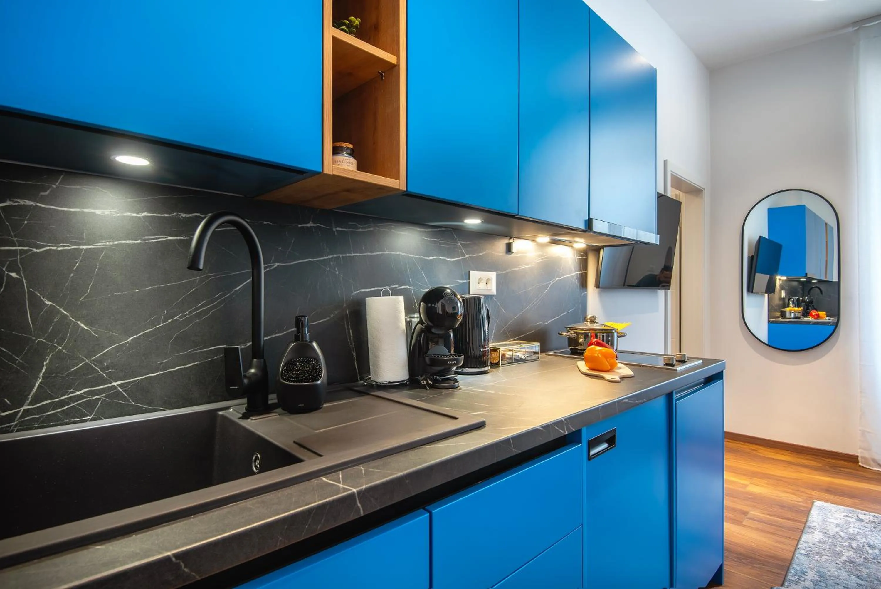 kitchen in D&A Central Luxury Apartments with FREE Parking