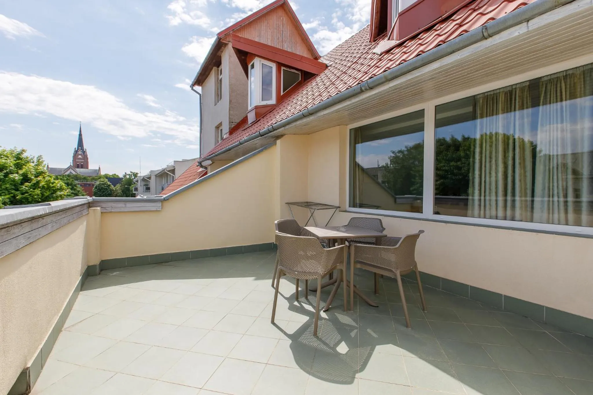 Balcony/Terrace in Viešbutis Prie Fontano