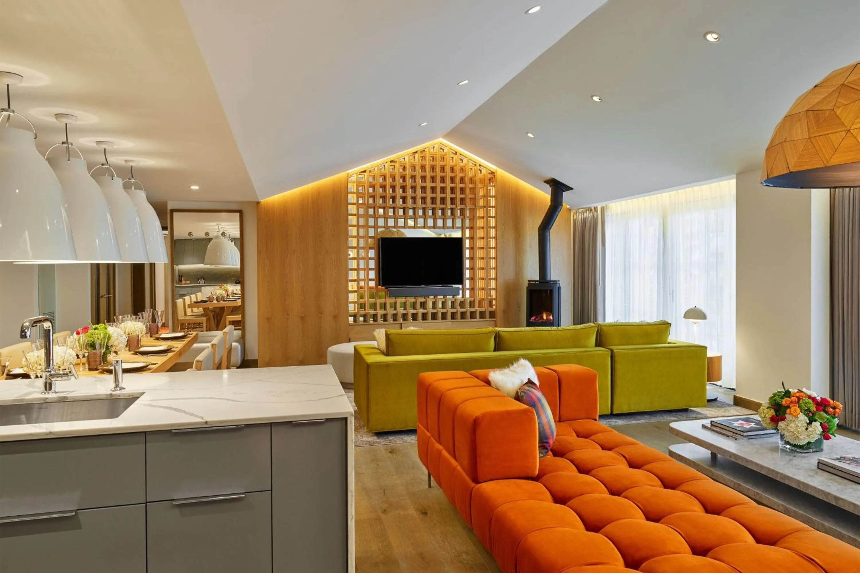 Living room in The Sky Residences at W Aspen