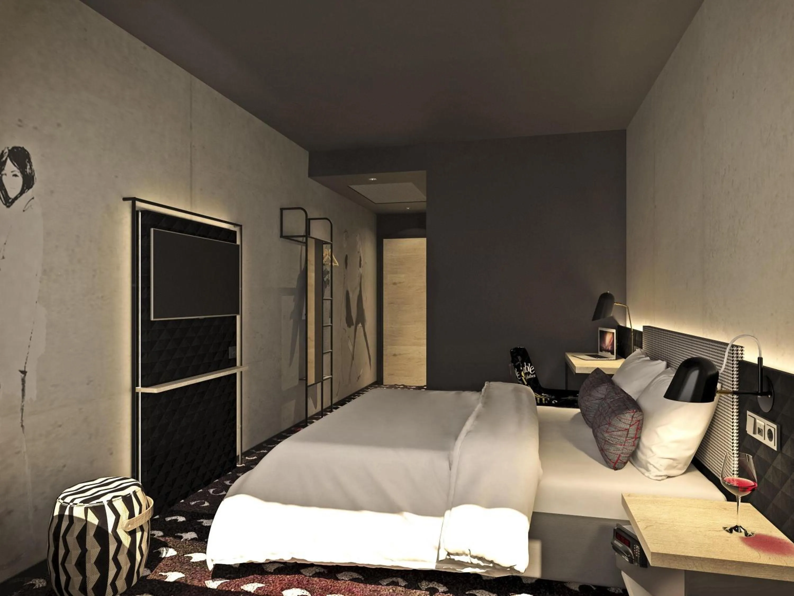 Bedroom, Bed in ibis Styles Arnhem Centre