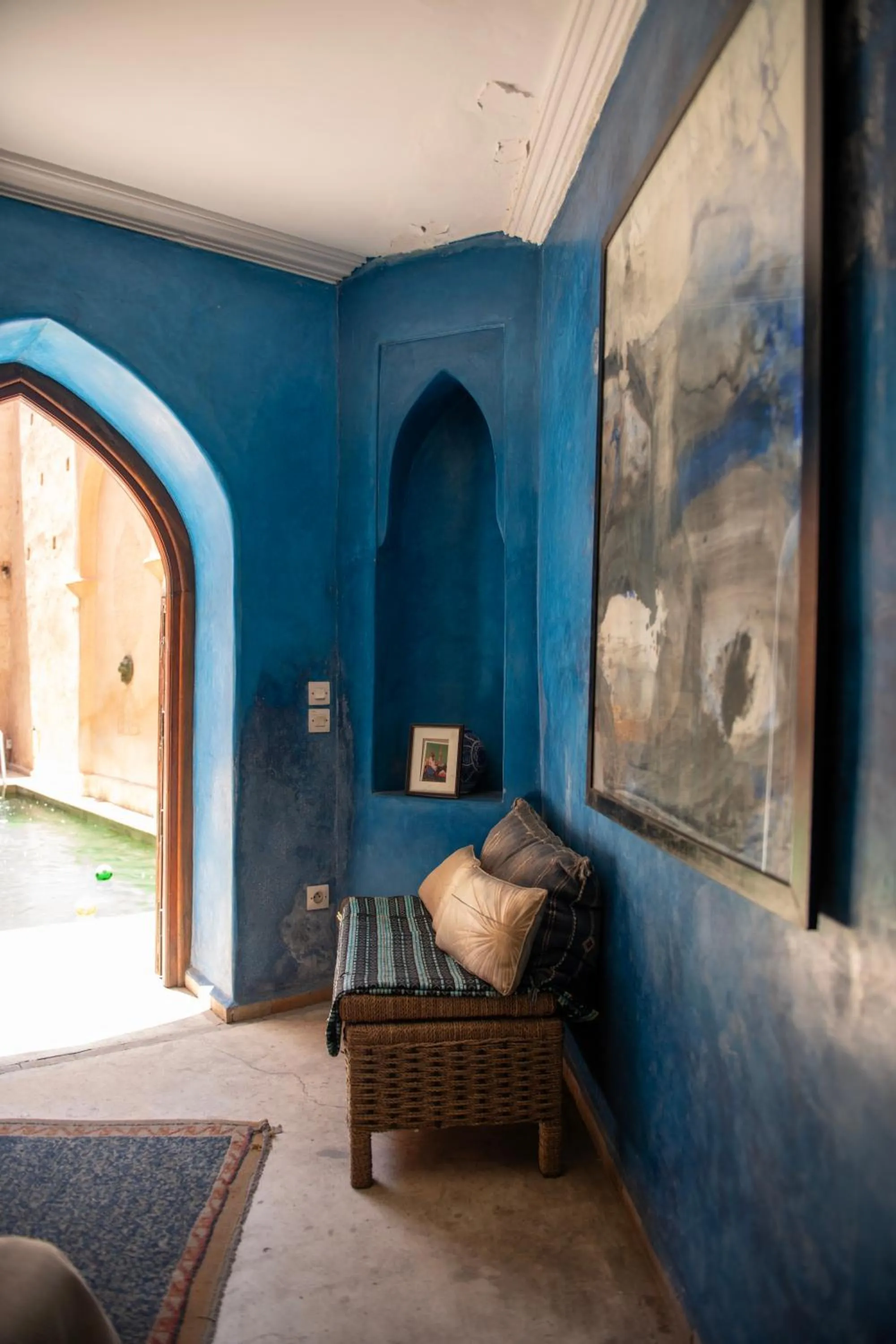 Pool view, Bed in Riad Ben Youssef