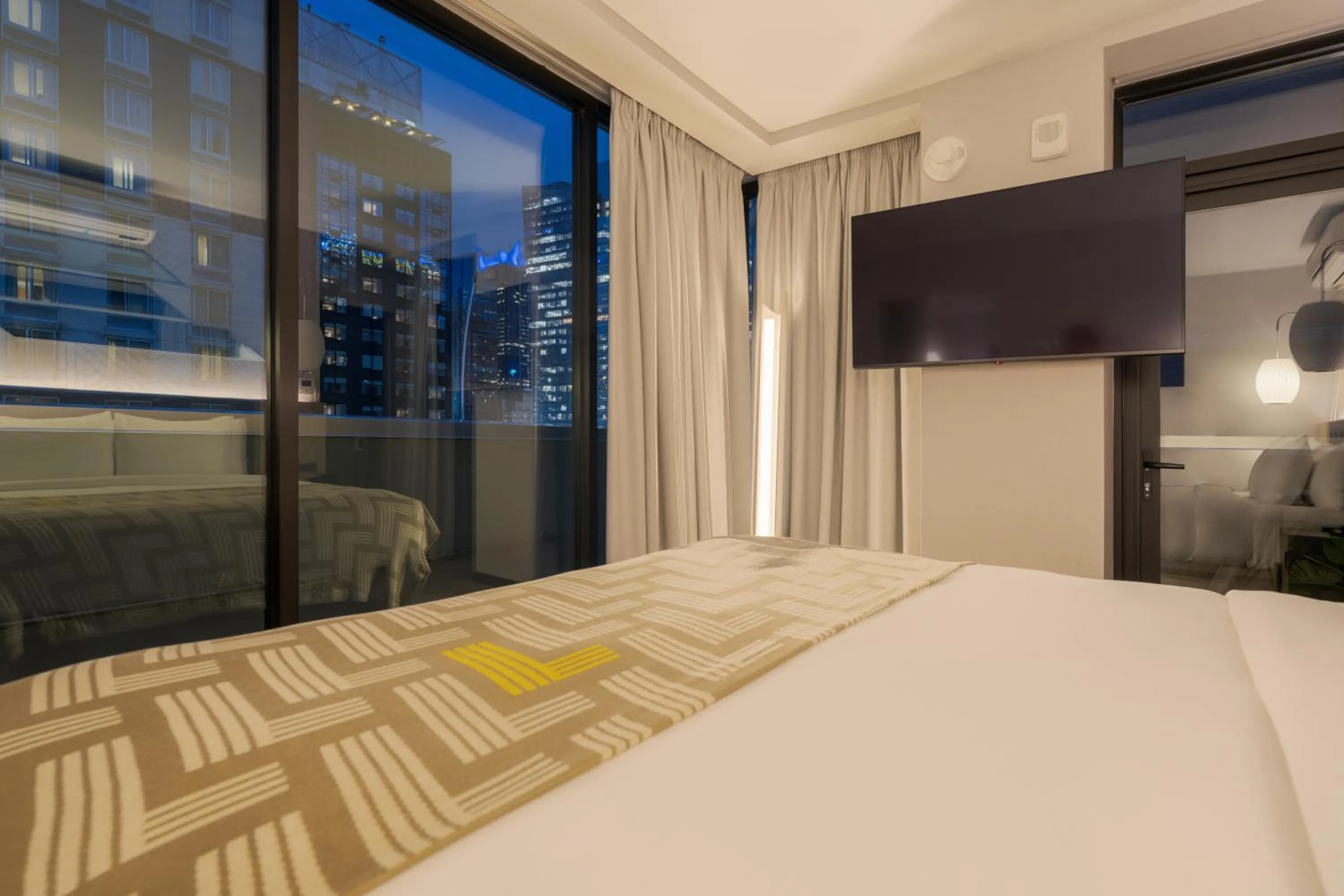 View (from property/room), Bed in Pestana CR7 Times Square