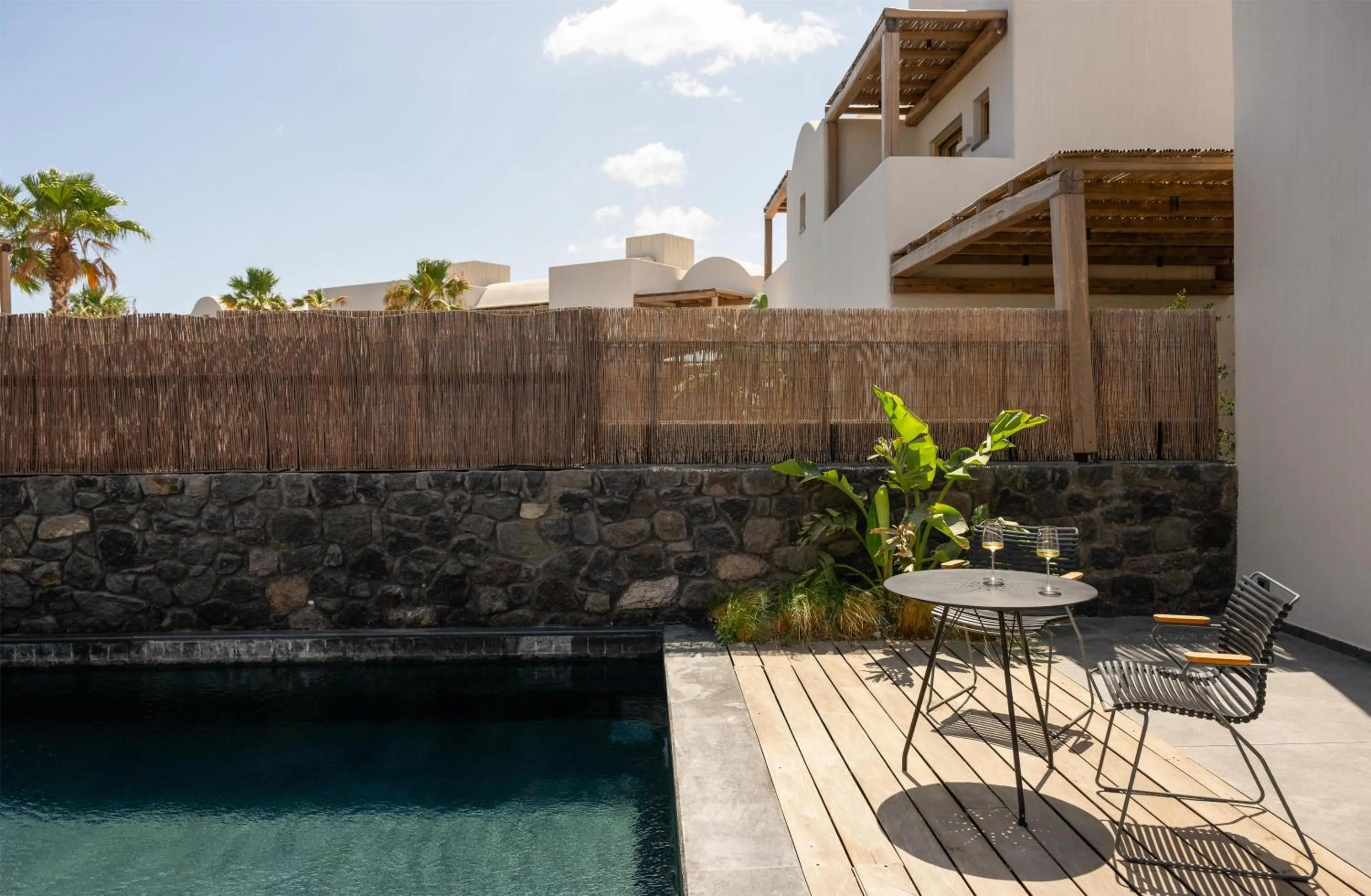 Pool view in Radisson Blu Zaffron Resort, Santorini
