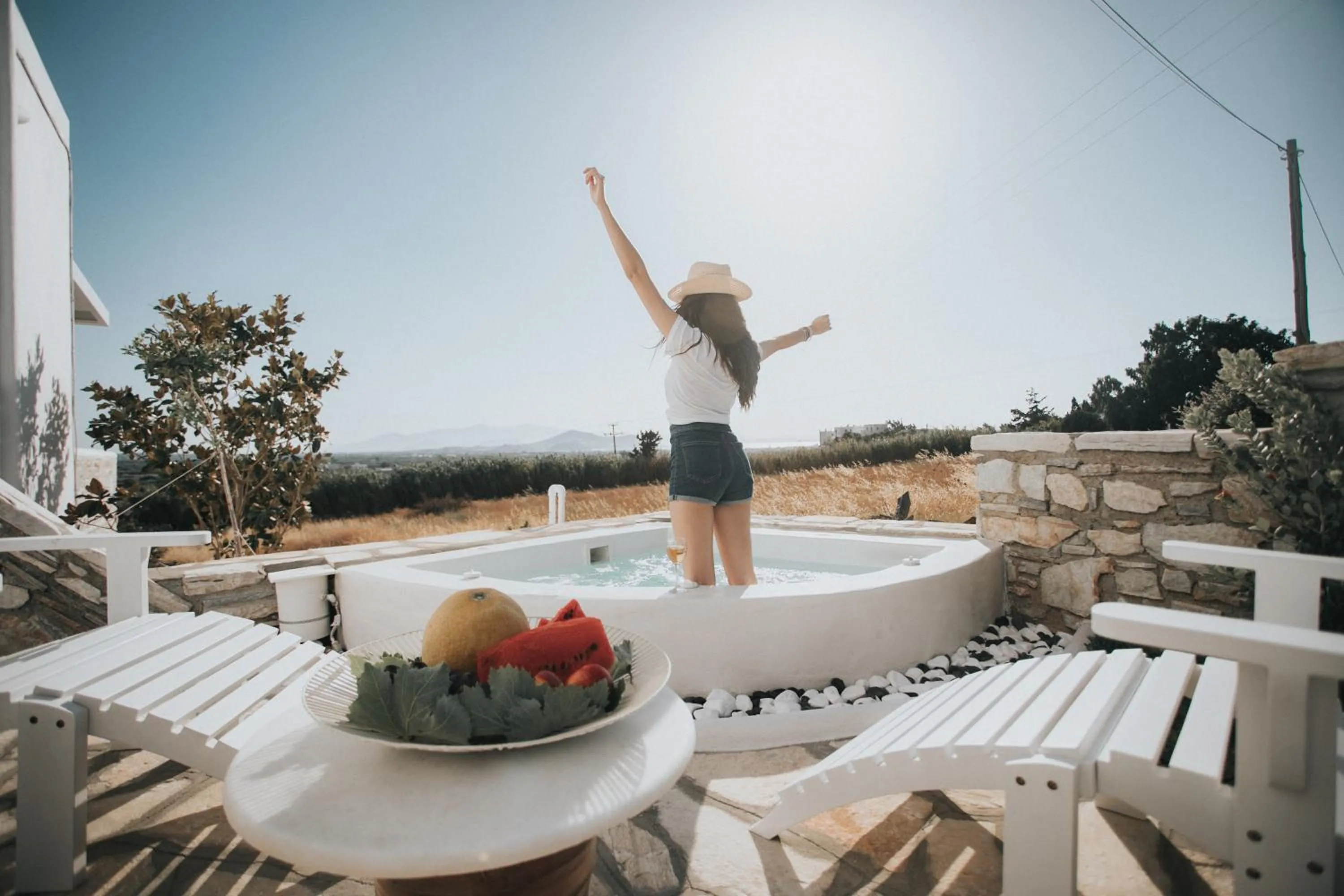 Hot Tub in Aeolos Villas Sustainable Living