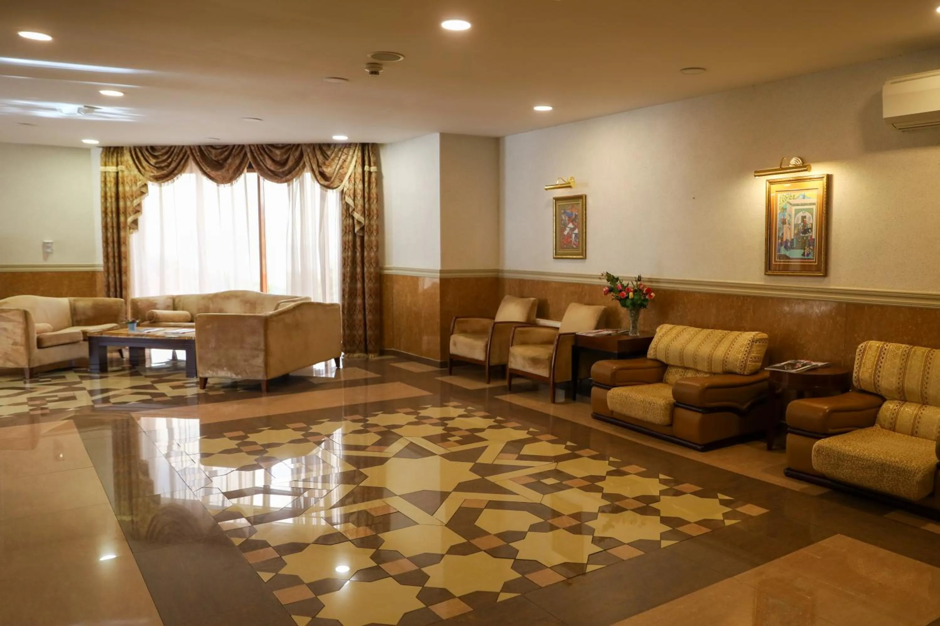 Seating area in Sheki Palace Hotel