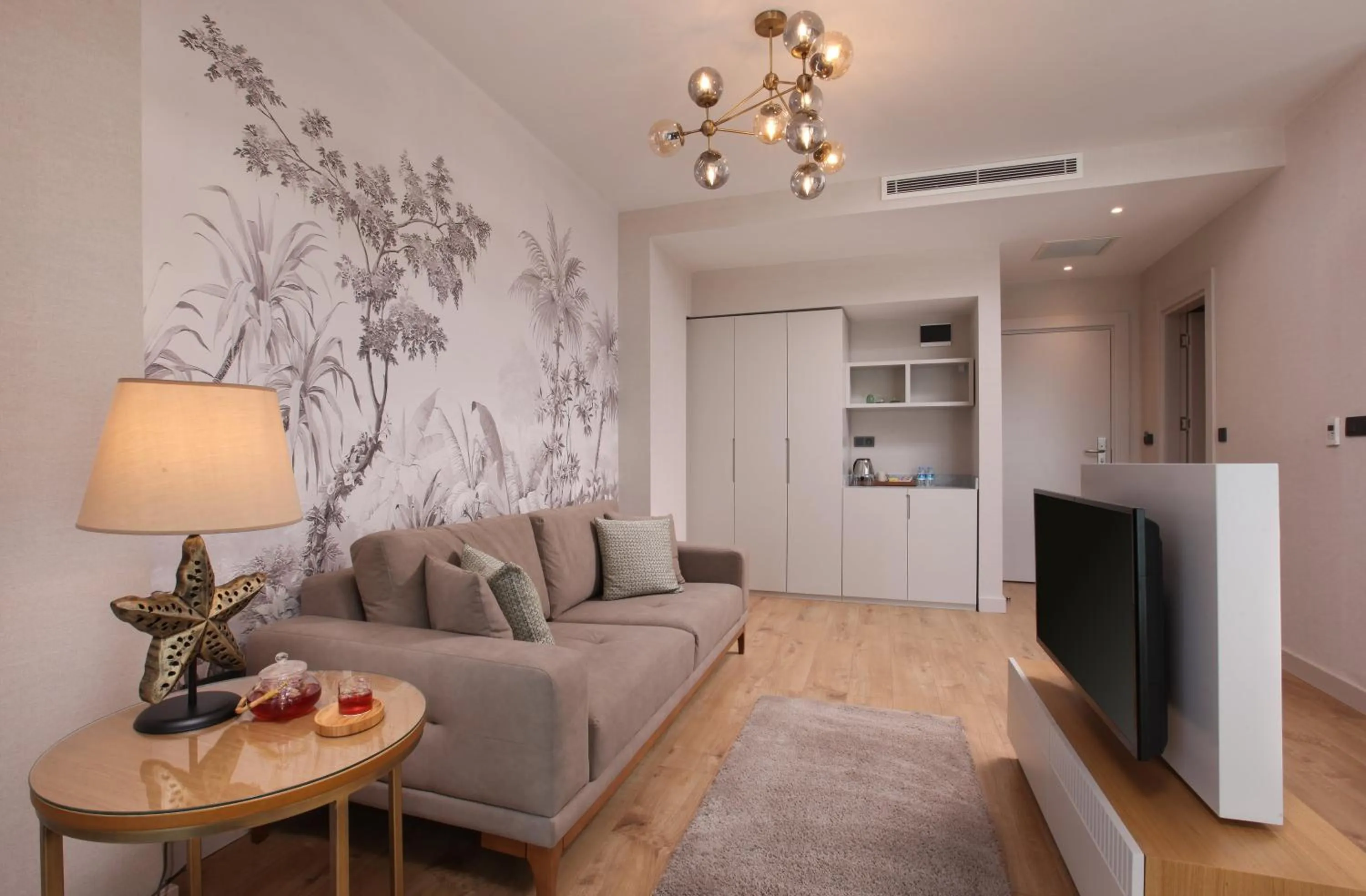 Seating area in The Pearl Suites