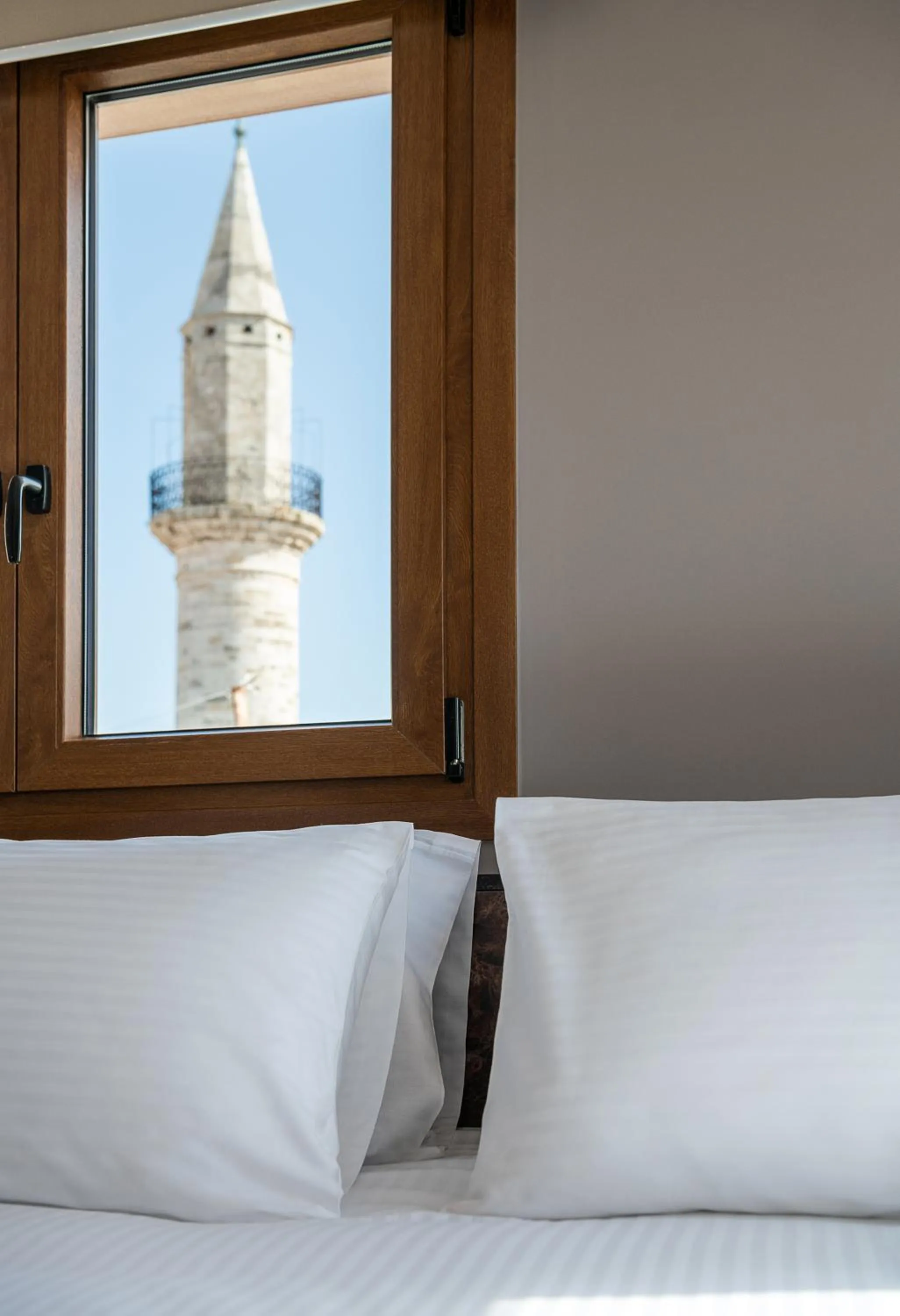 View (from property/room), Bed in Al Daliani Minaret Rooms