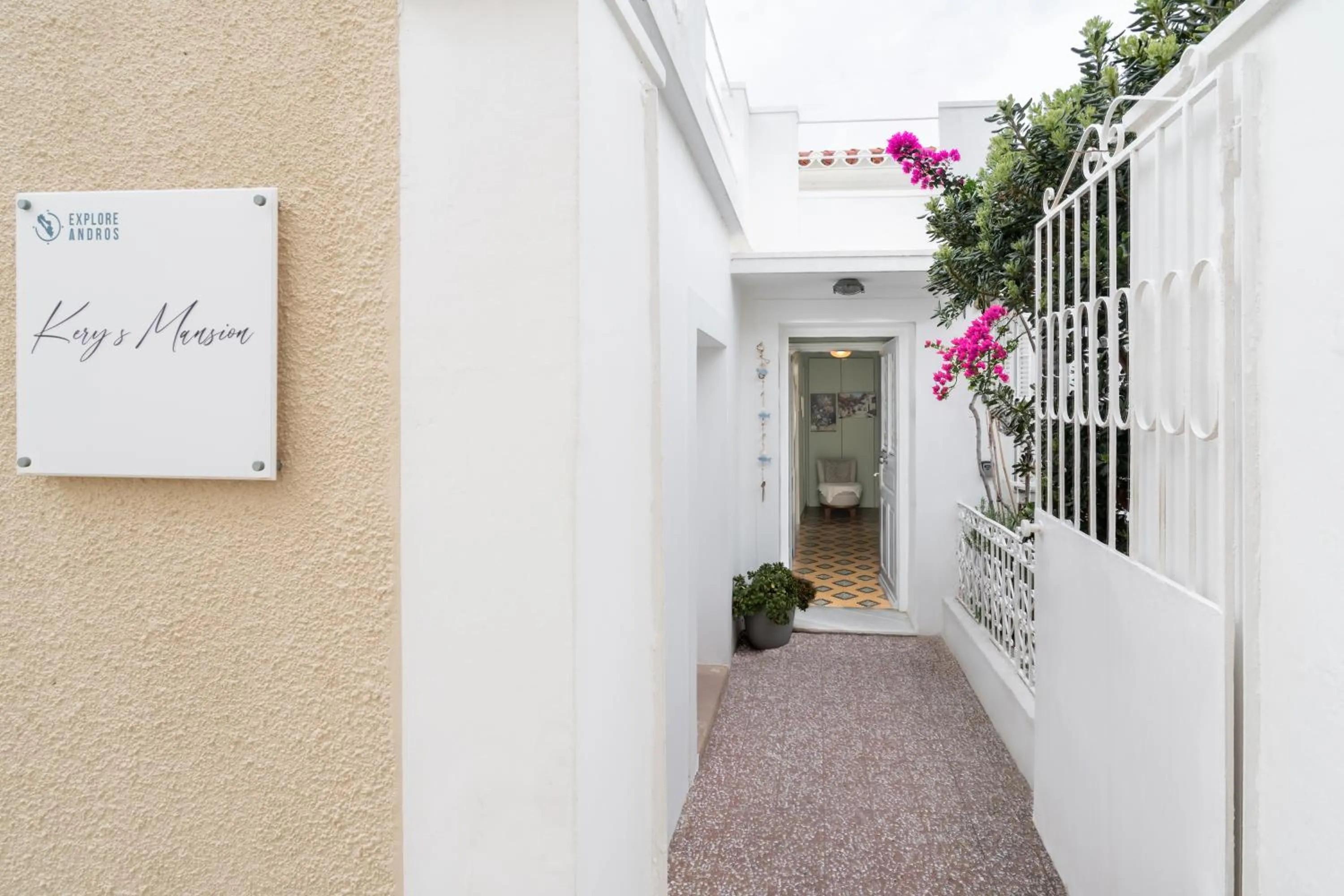 Facade/entrance in Neoclassical Mansion in Andros Town by Explore Andros