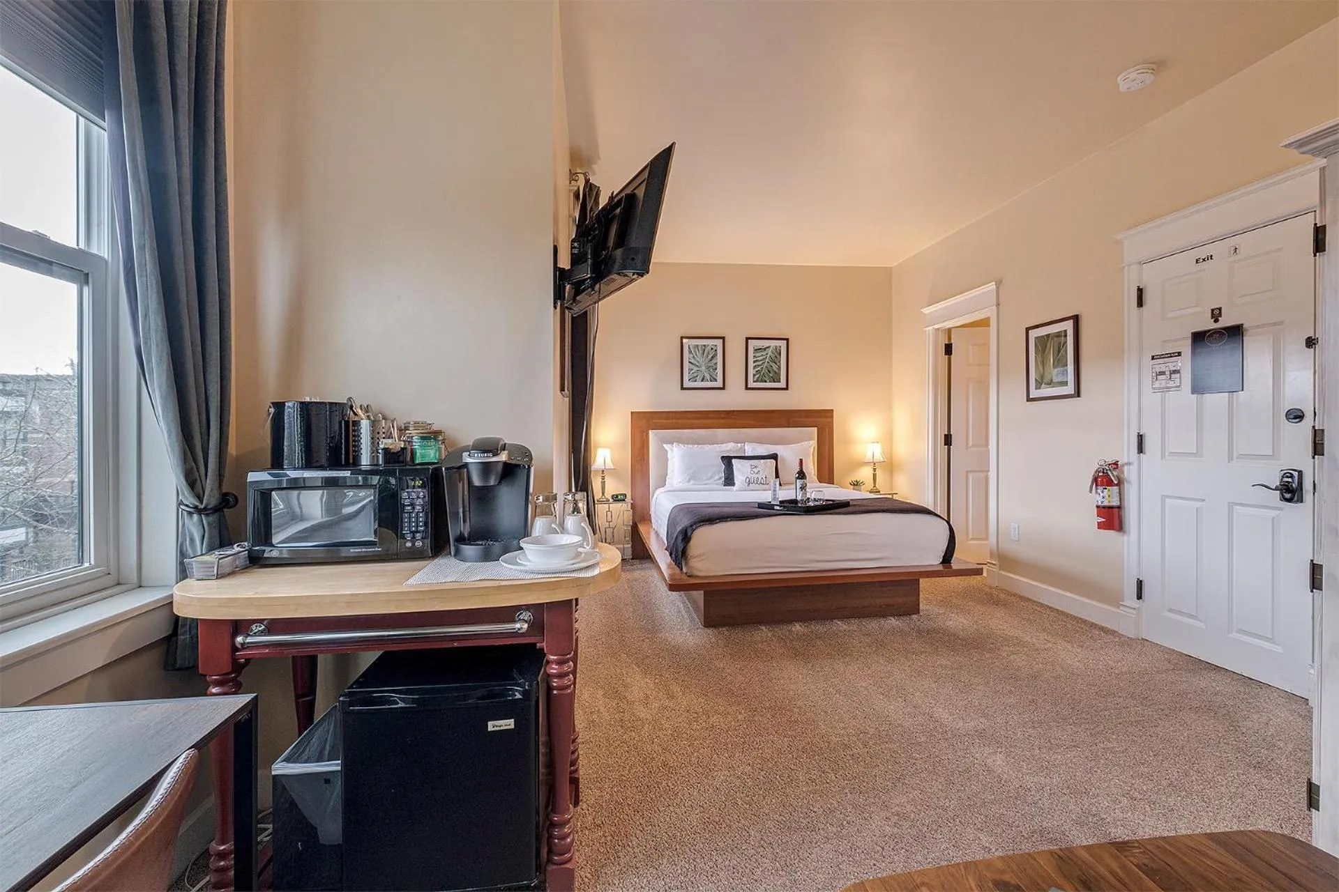 Bed in The Orenco Station Hotel