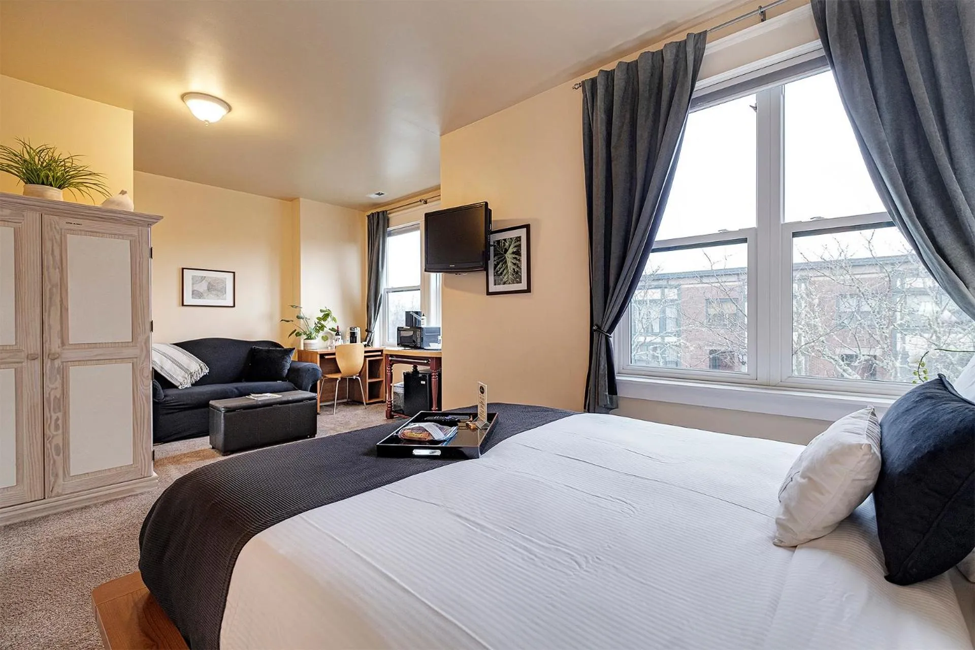 Bed in The Orenco Station Hotel