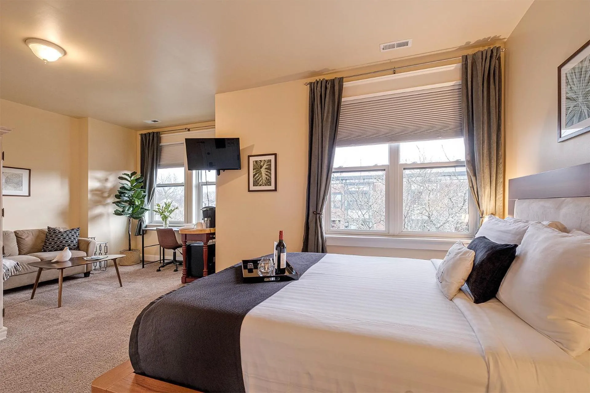 Bed in The Orenco Station Hotel