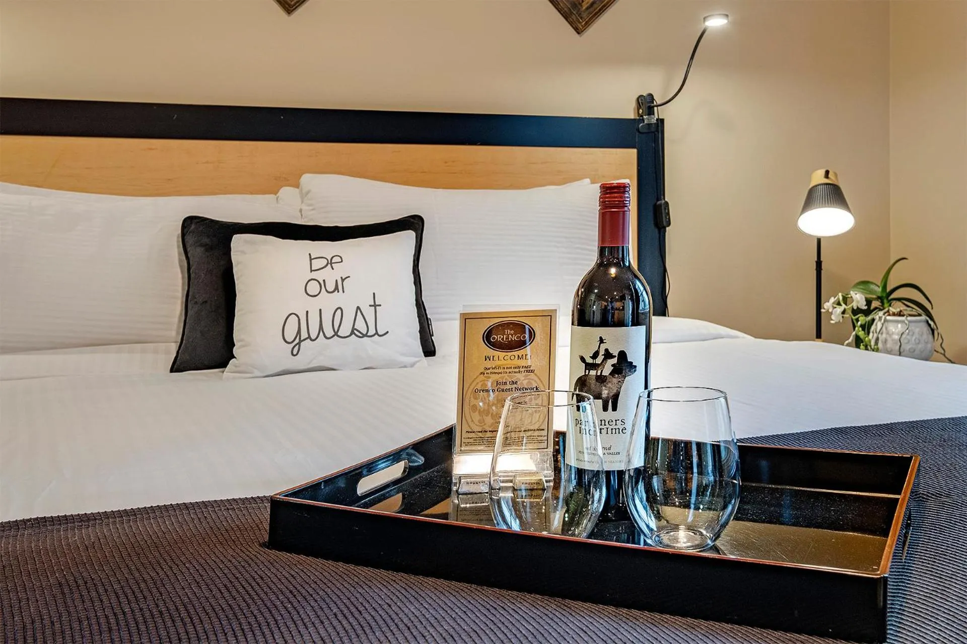 Bed in The Orenco Station Hotel