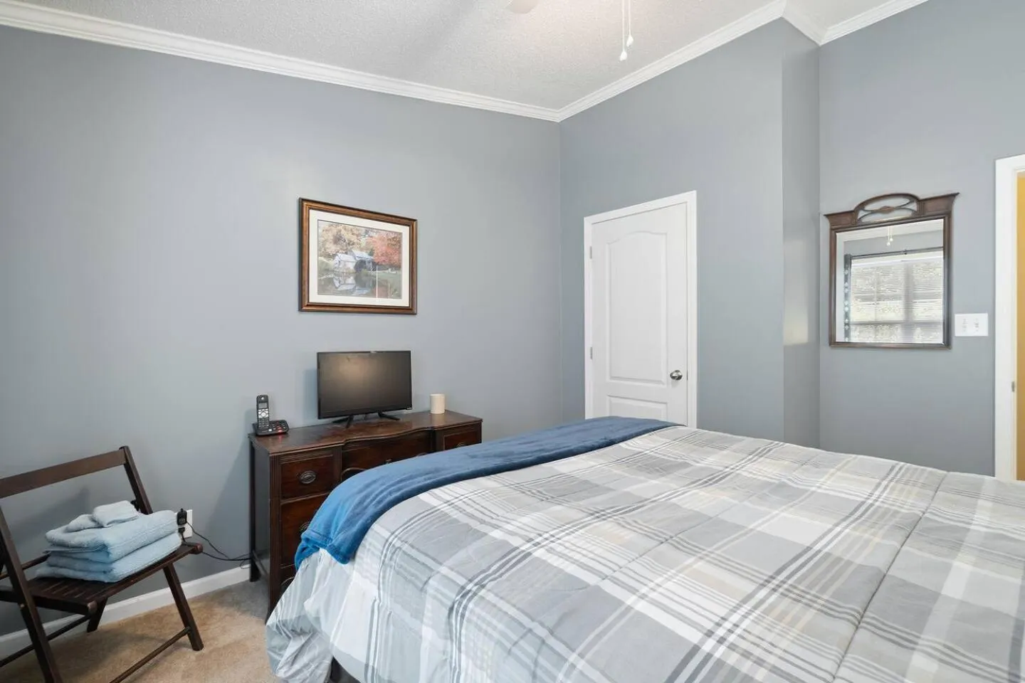 Bed in Blue Ridge Bungalow with Hot Tub