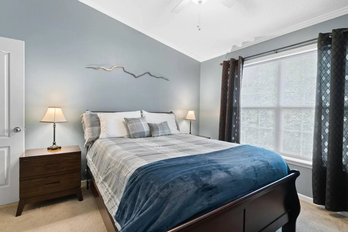 Bed in Blue Ridge Bungalow with Hot Tub