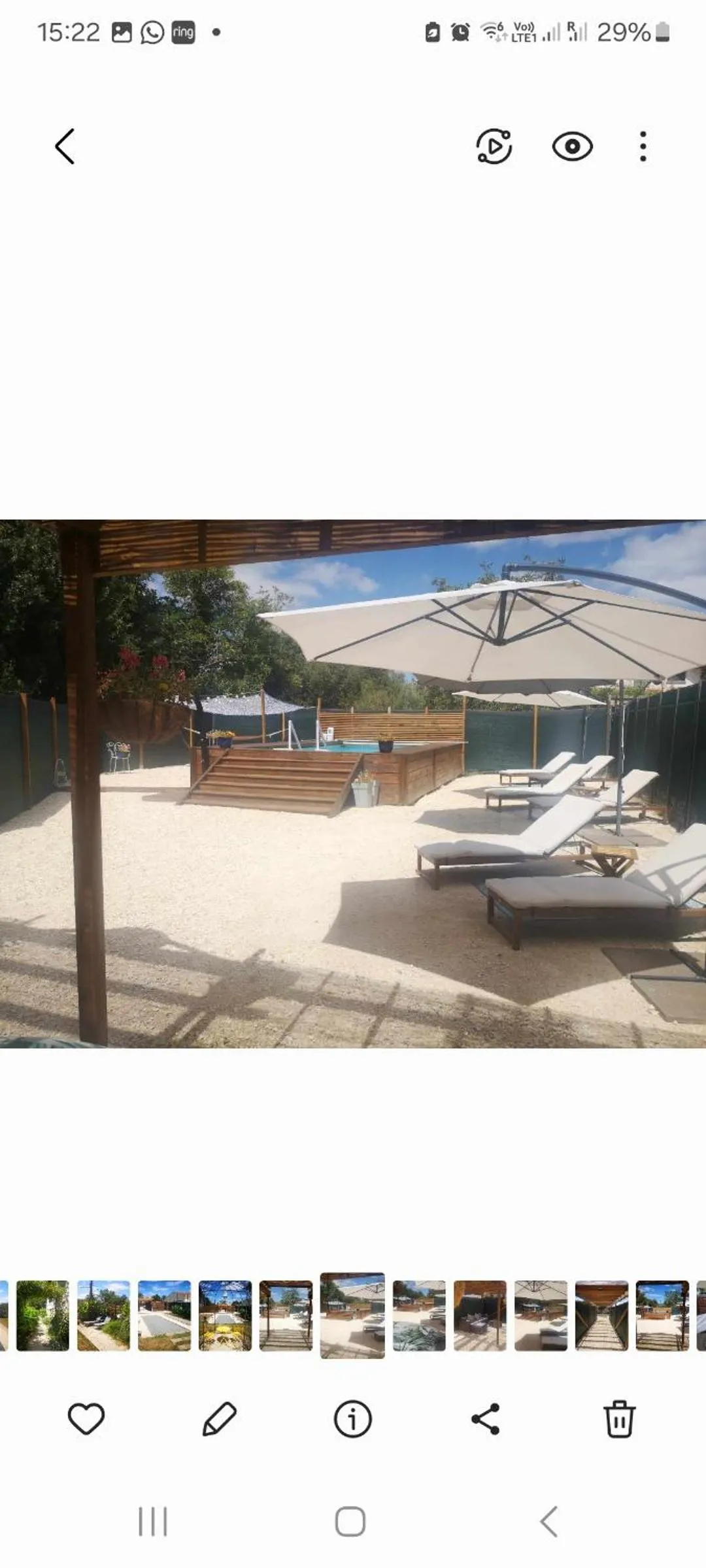 Pool view in R & R BERGERAC