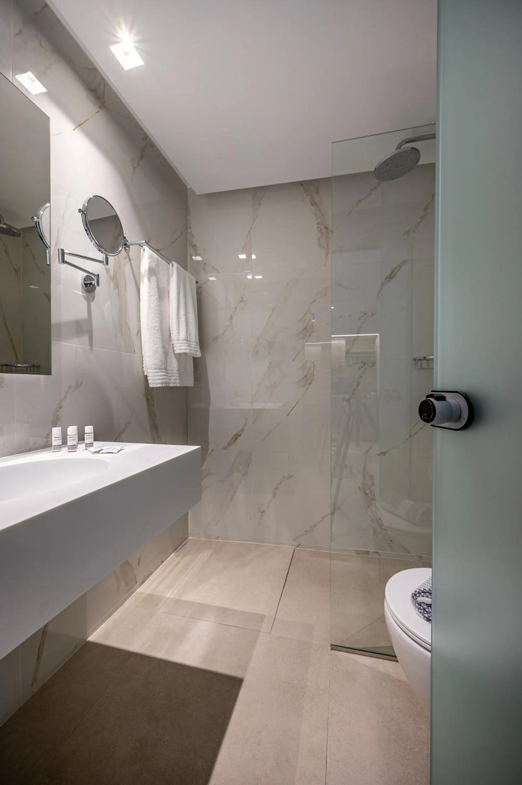 Shower in Mythos Suites Hotel