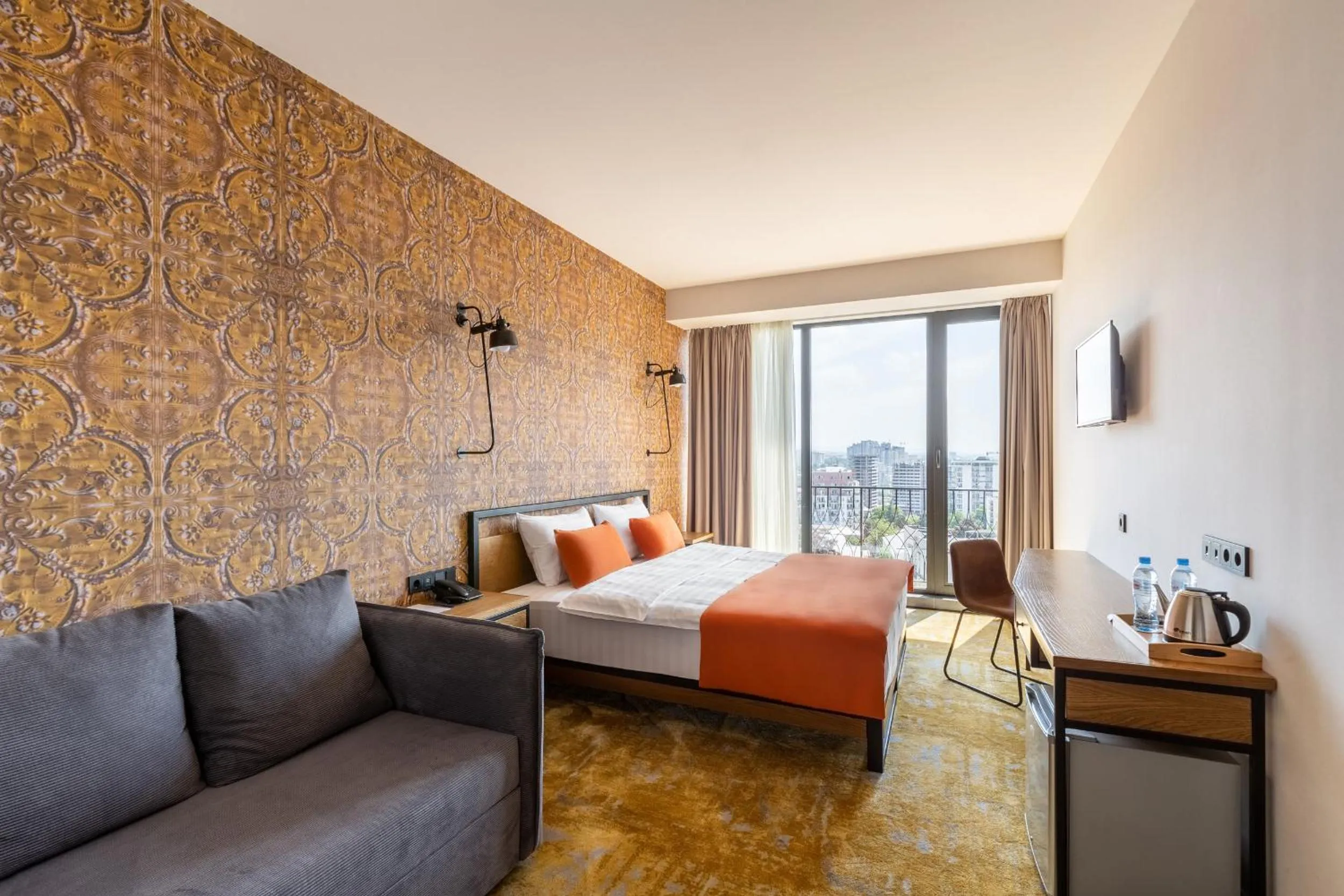 Photo of the whole room, Bed in Biography Design Tbilisi