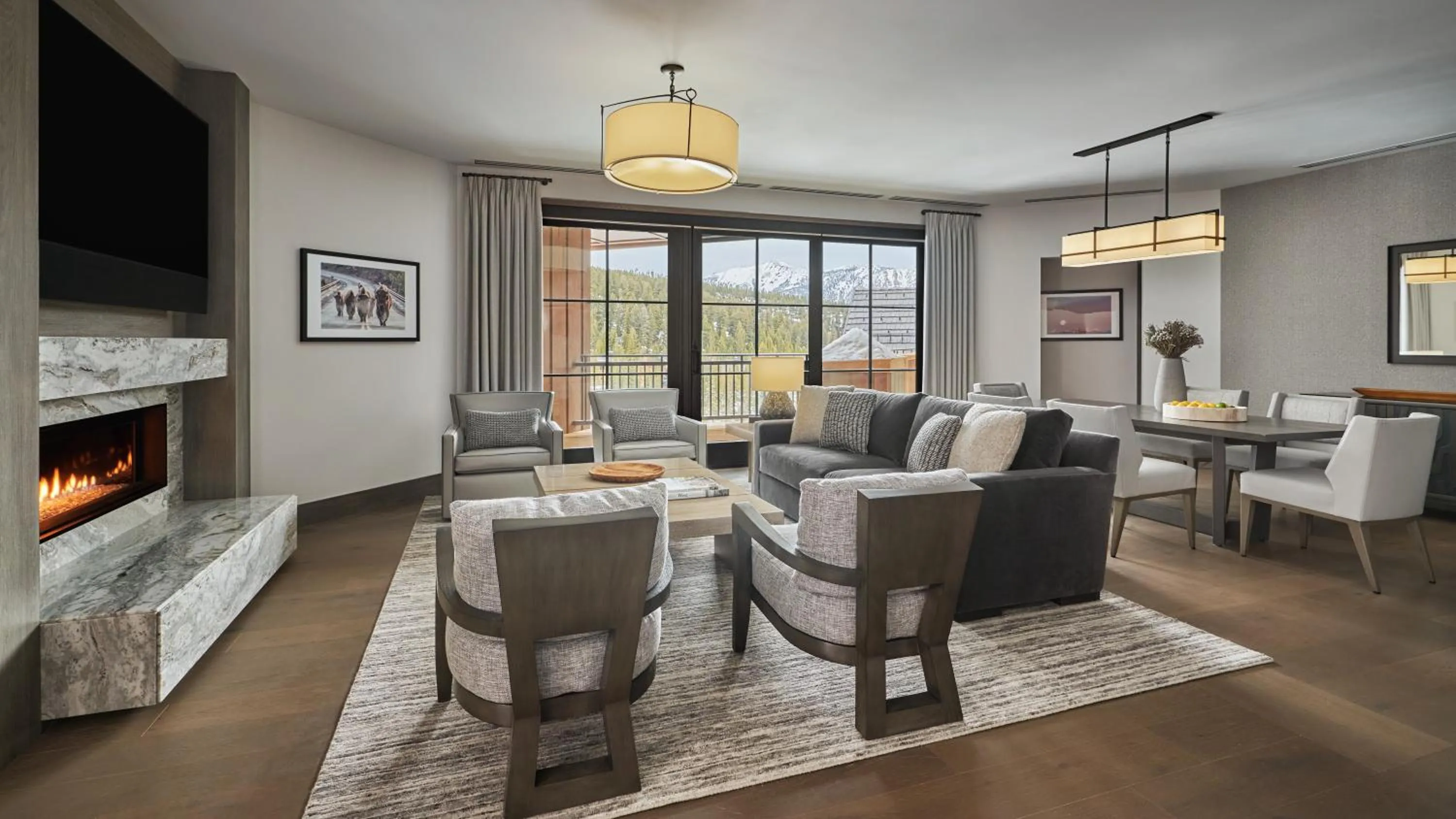 Living room in Montage Big Sky