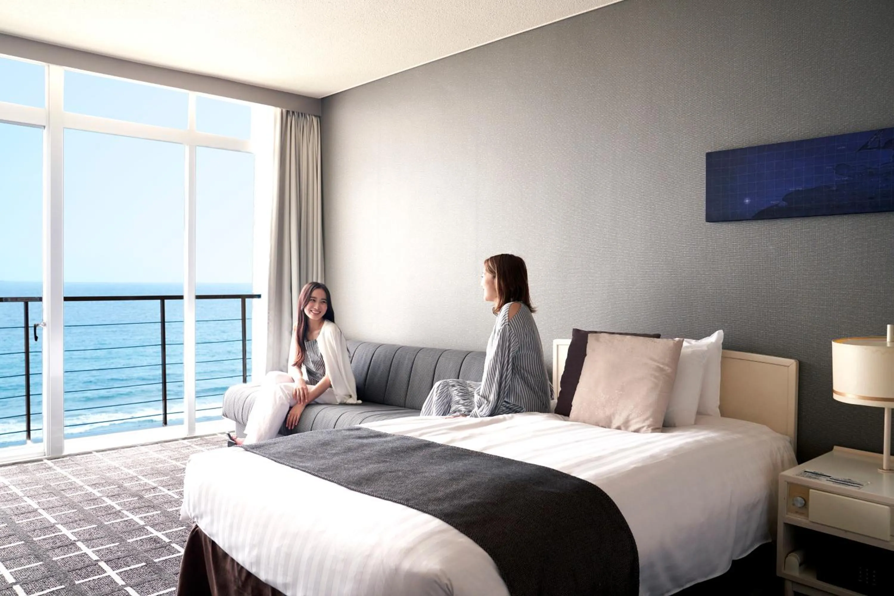 People, Bed in Shimoda Prince Hotel