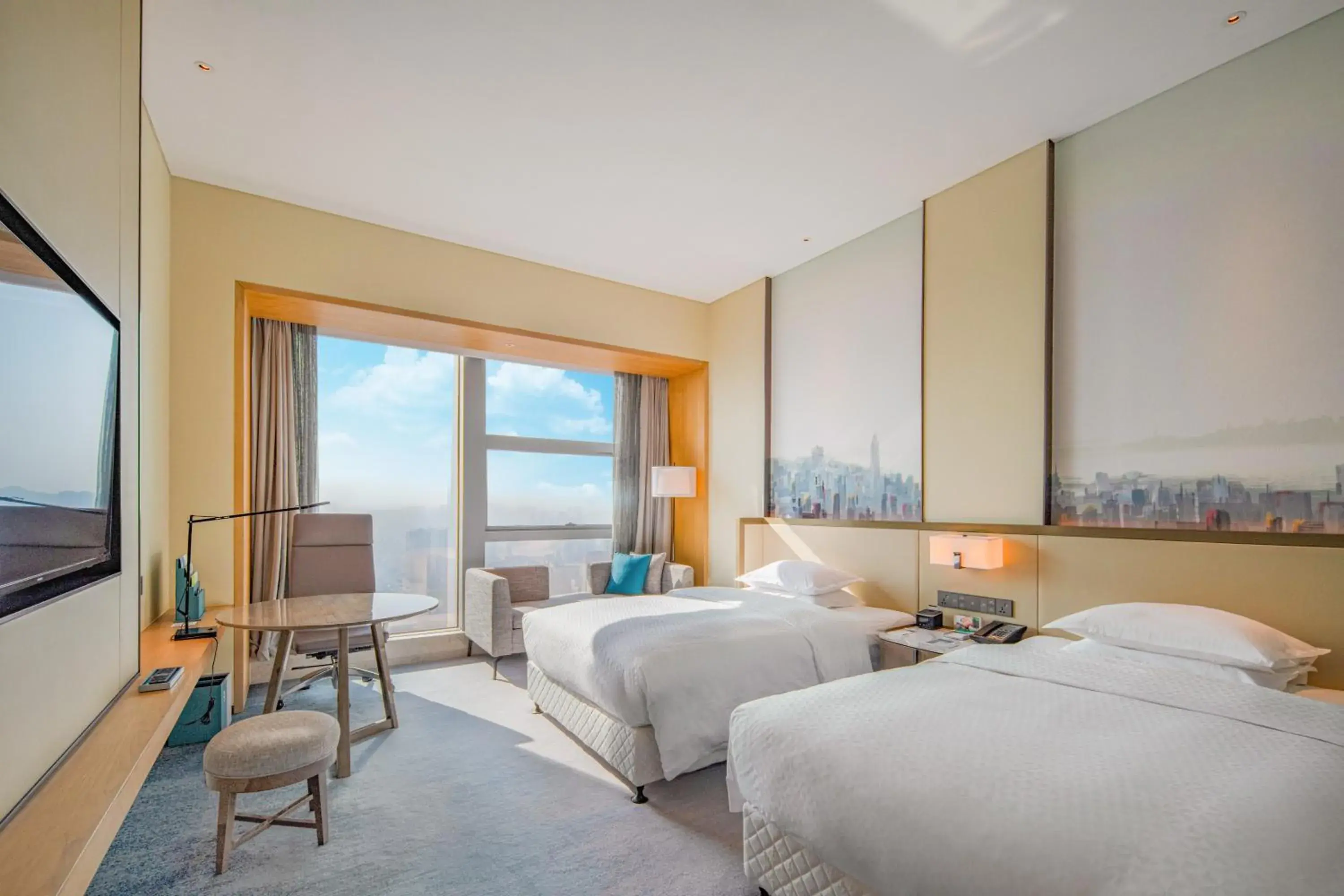 Deluxe Double Room with Two Double Beds and City View in Four Points by Sheraton Wuhan, Jiangxia Deluxe Double Room with Two Double Beds and City View in Four Points by Sheraton Wuhan, Jiangxia