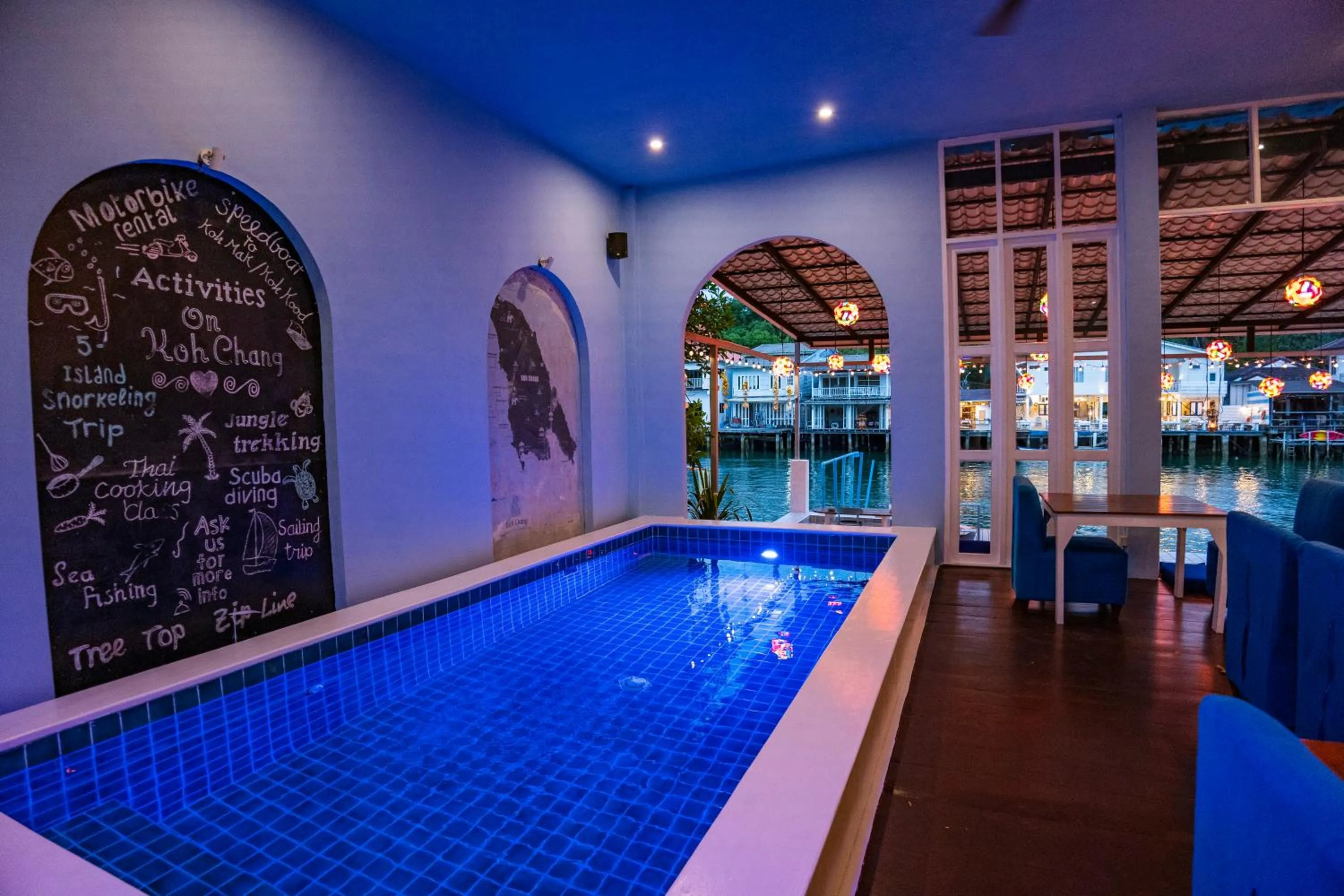 Pool view in Watercolours