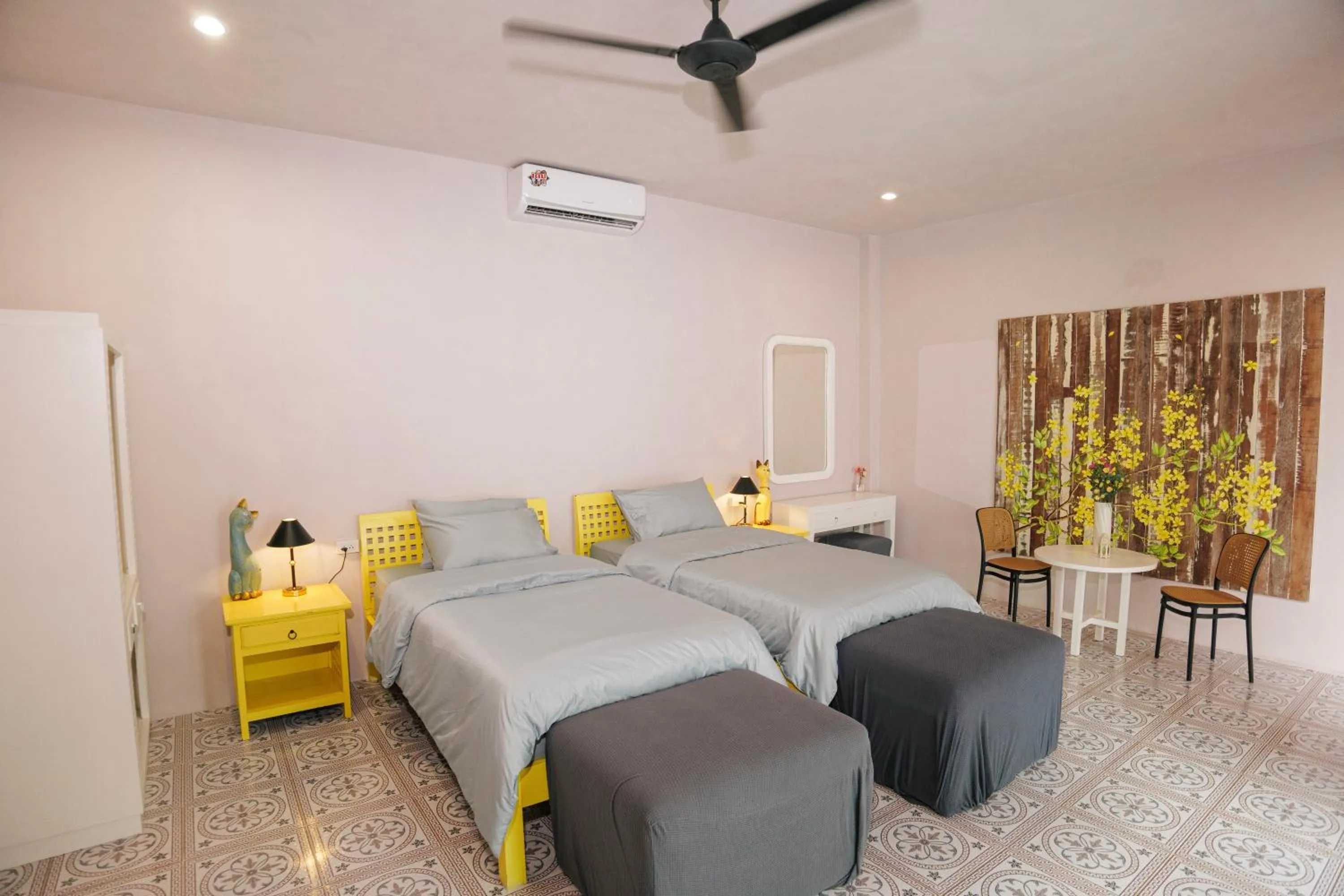 Bedroom, Bed in Watercolours