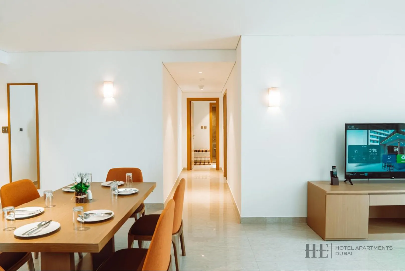 Communal lounge/ TV room in HE Hotel Apartments