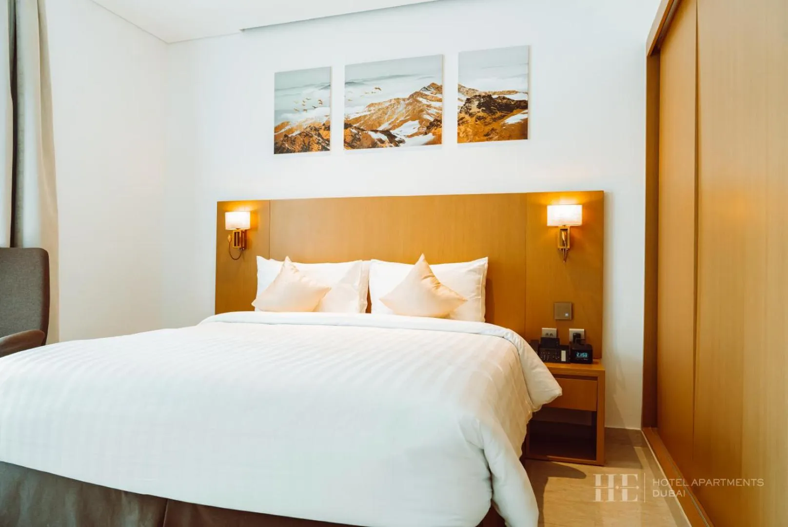 Bed in HE Hotel Apartments