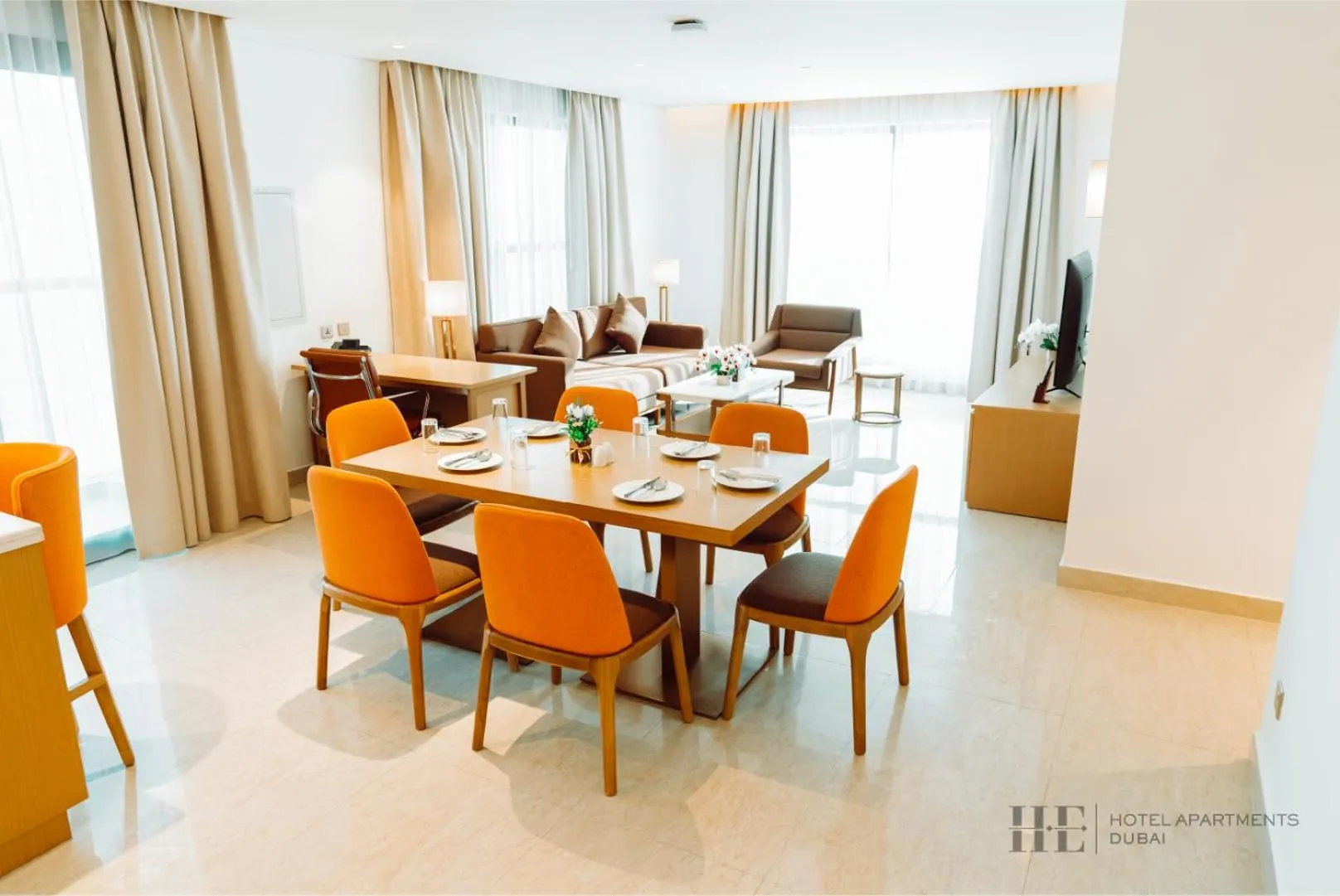 Dining area in HE Hotel Apartments