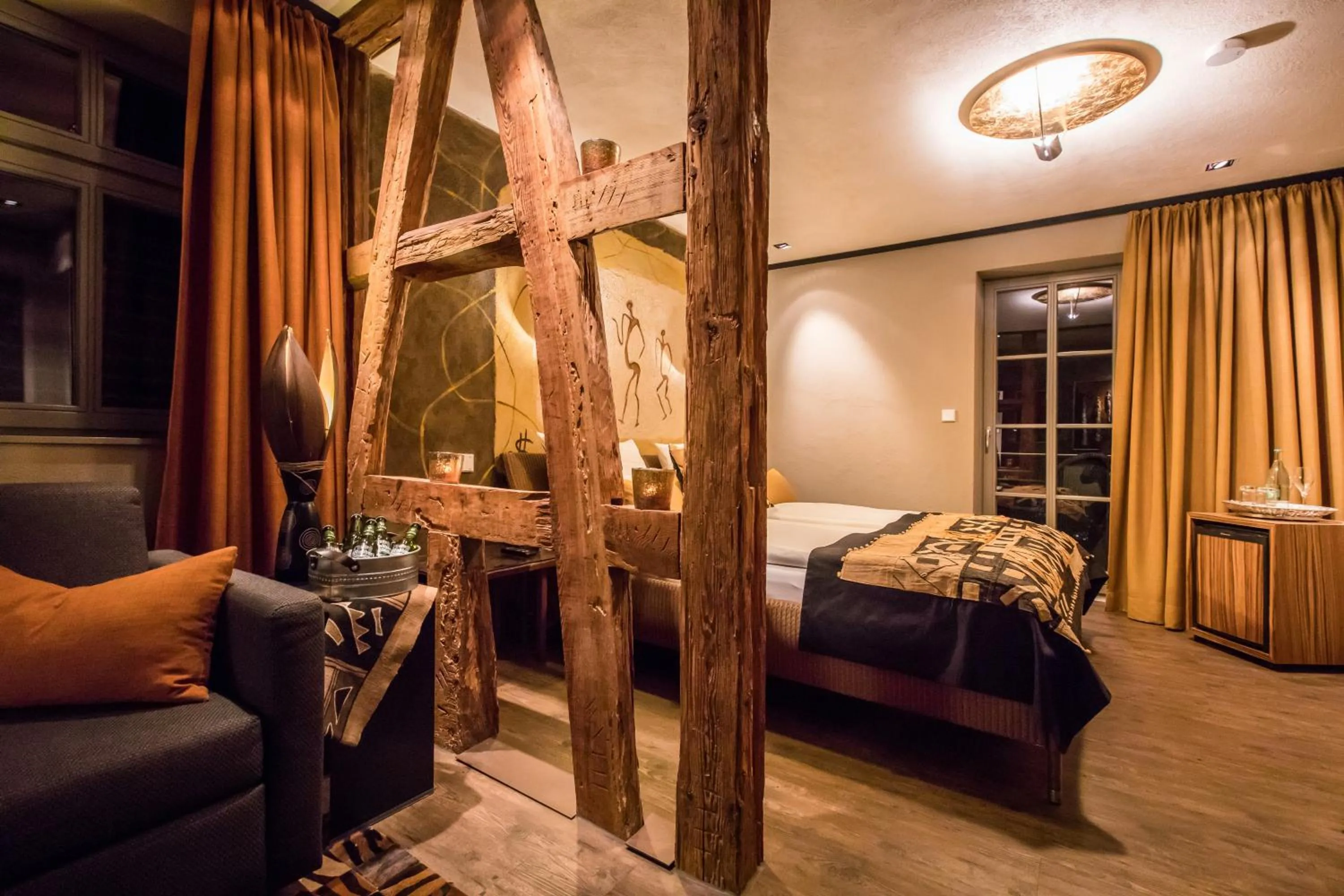 Photo of the whole room, Bed in Farmerhaus-Lodge