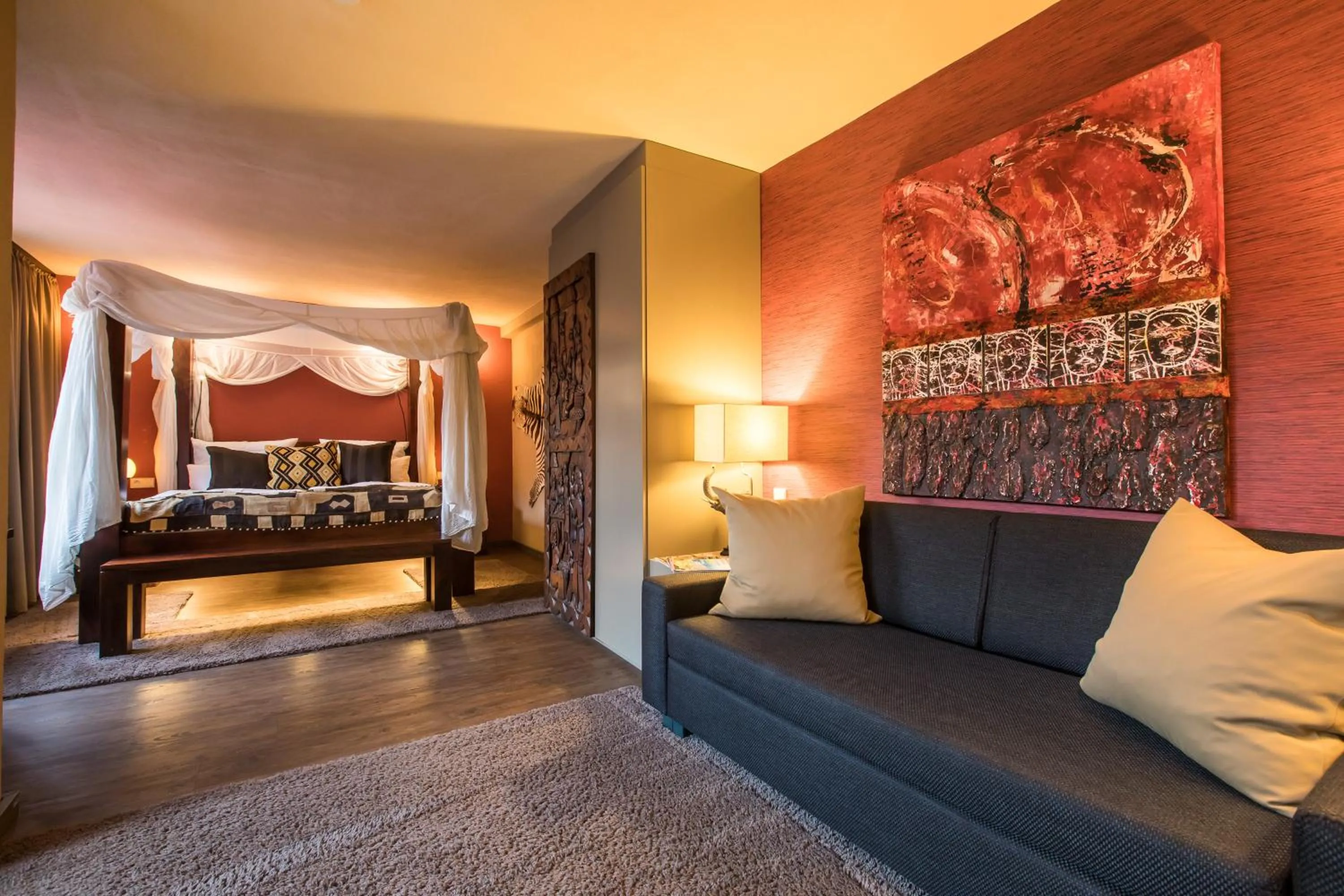 Photo of the whole room, Bed in Farmerhaus-Lodge