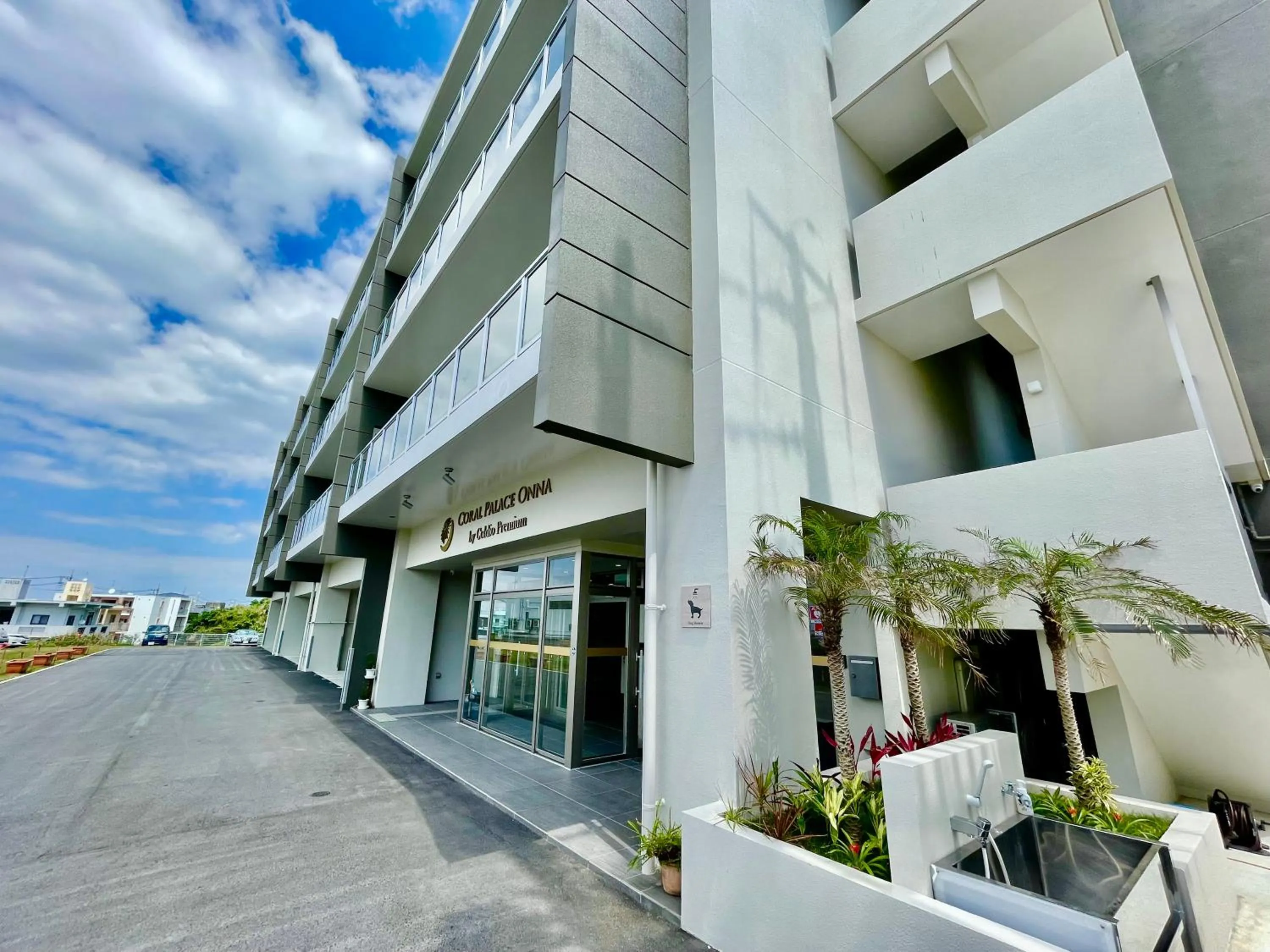 Facade/entrance in Coral Palace Onna by Sunset Avenue