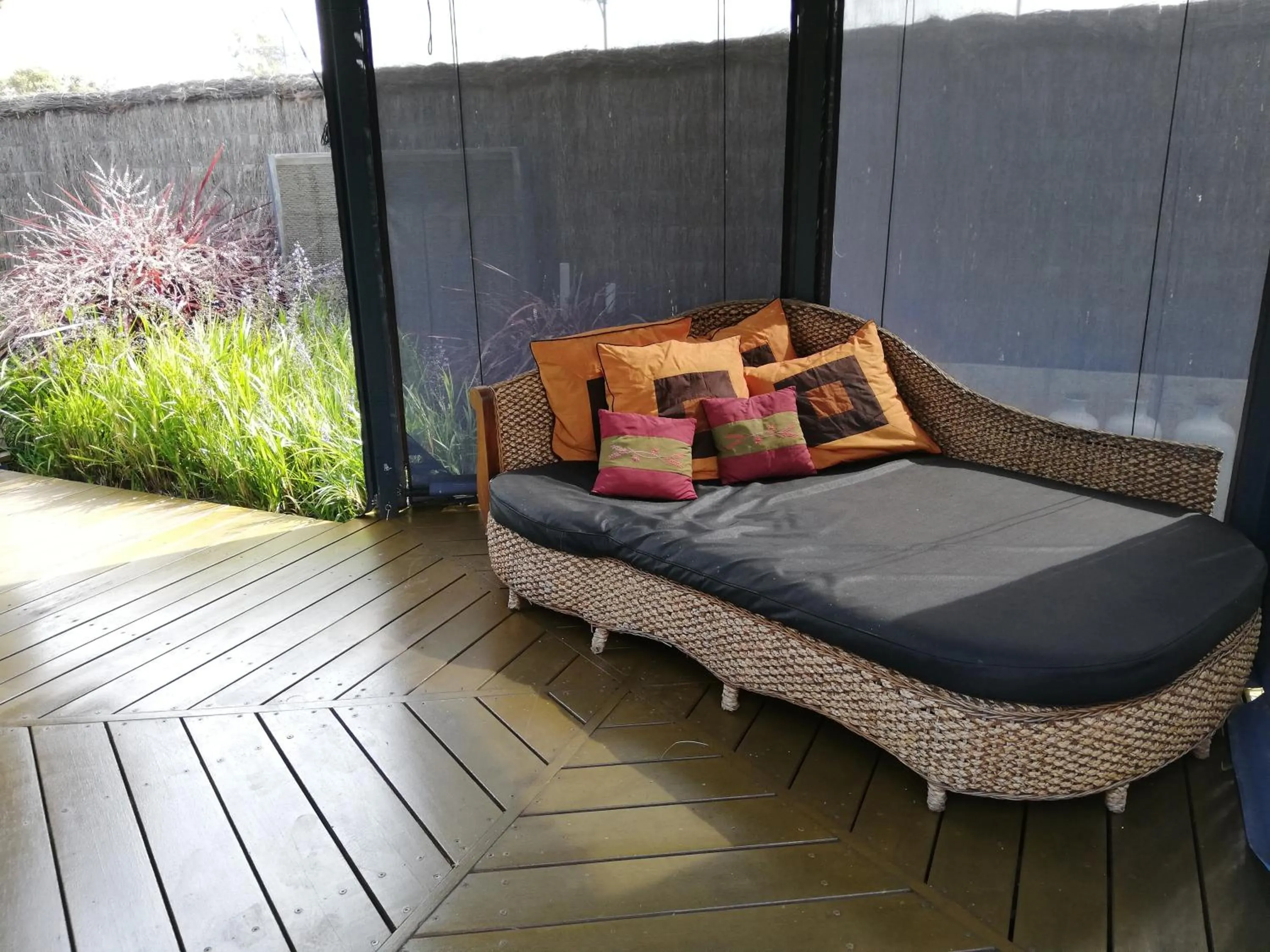 Patio, Bed in Dunn Bay Village Resort Homes