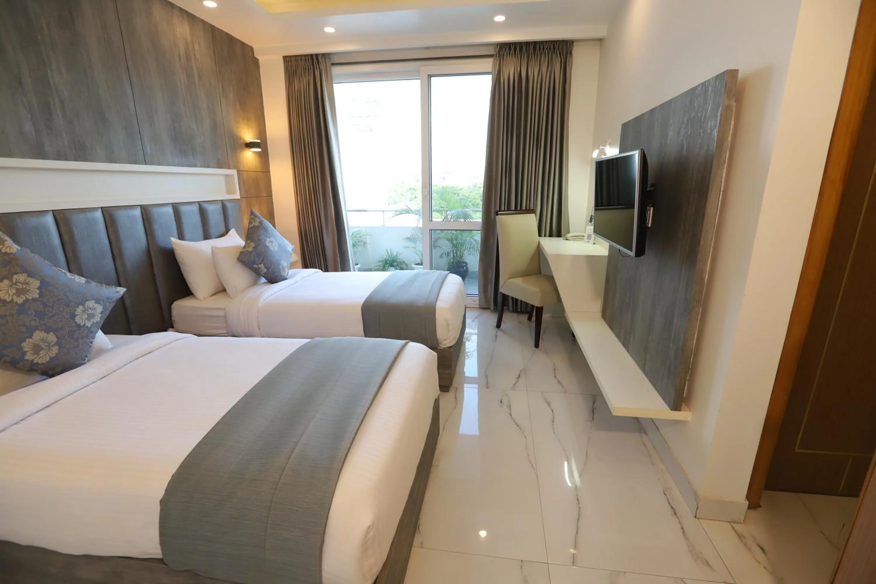 Photo of the whole room, Bed in Hotel Keshav Residency - Medicity Gurugram, near Medanta Hospital
